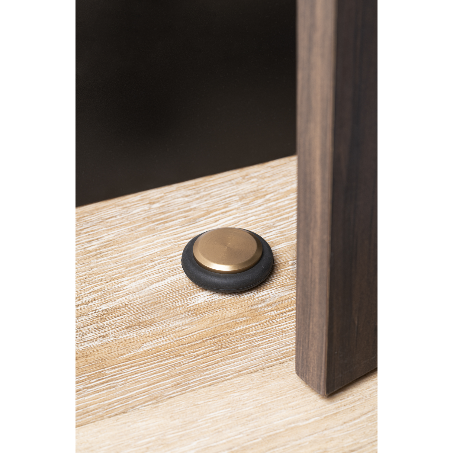 Butée de porte LOW Ø48 aluminium brossé laiton cava