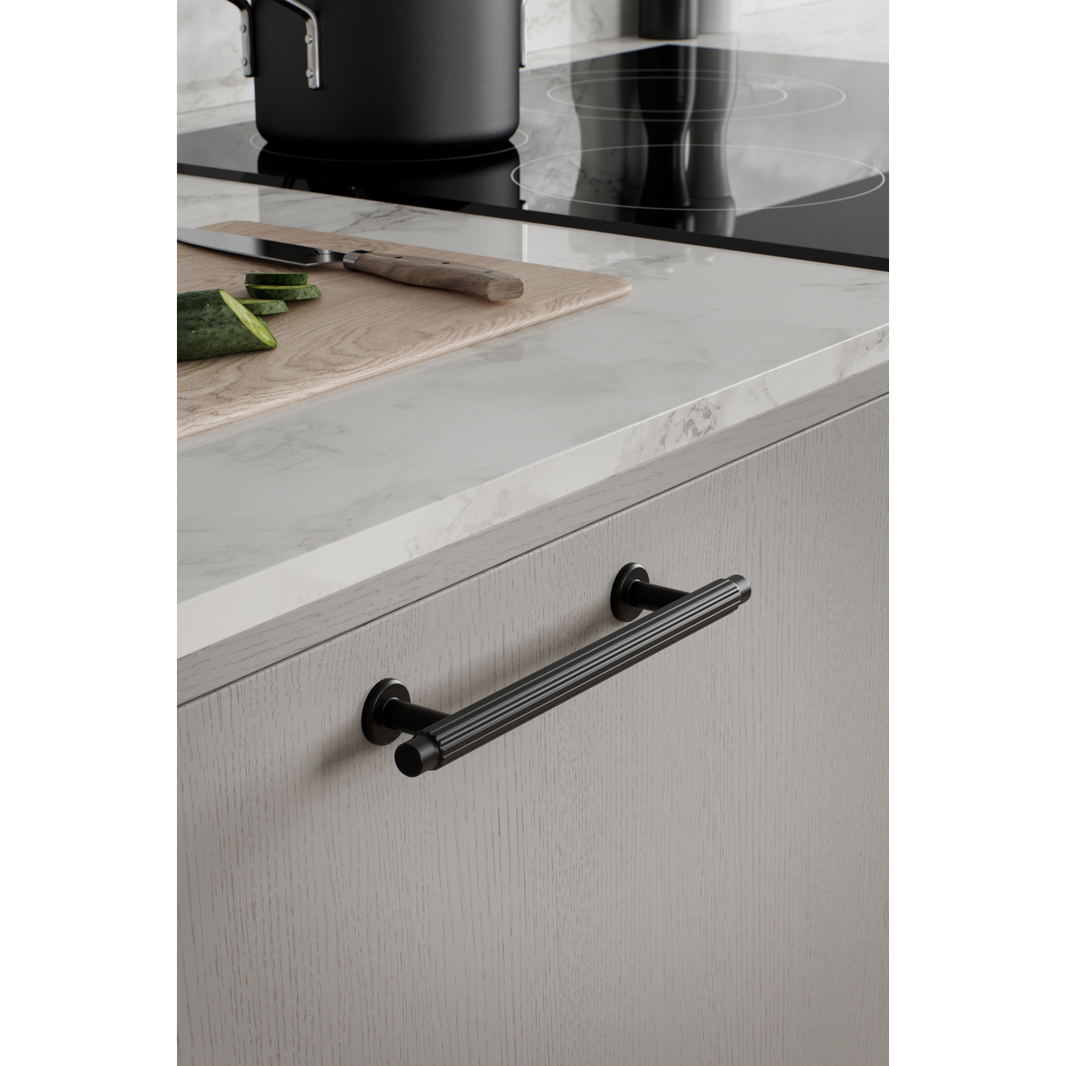 Greep VILLA BA128 L177,5 zamak mat zwart