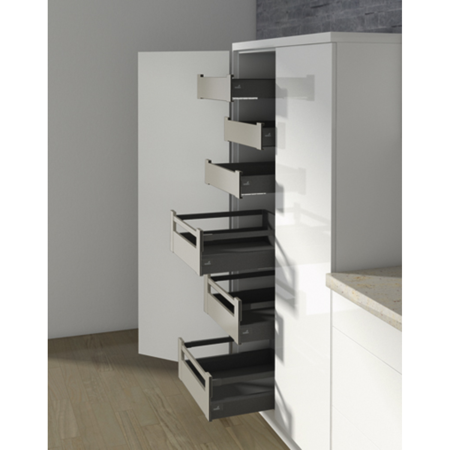 ArciTech Ladezijwand, ladezijwand hoogte 94 x NL 270 mm, antraciet, links