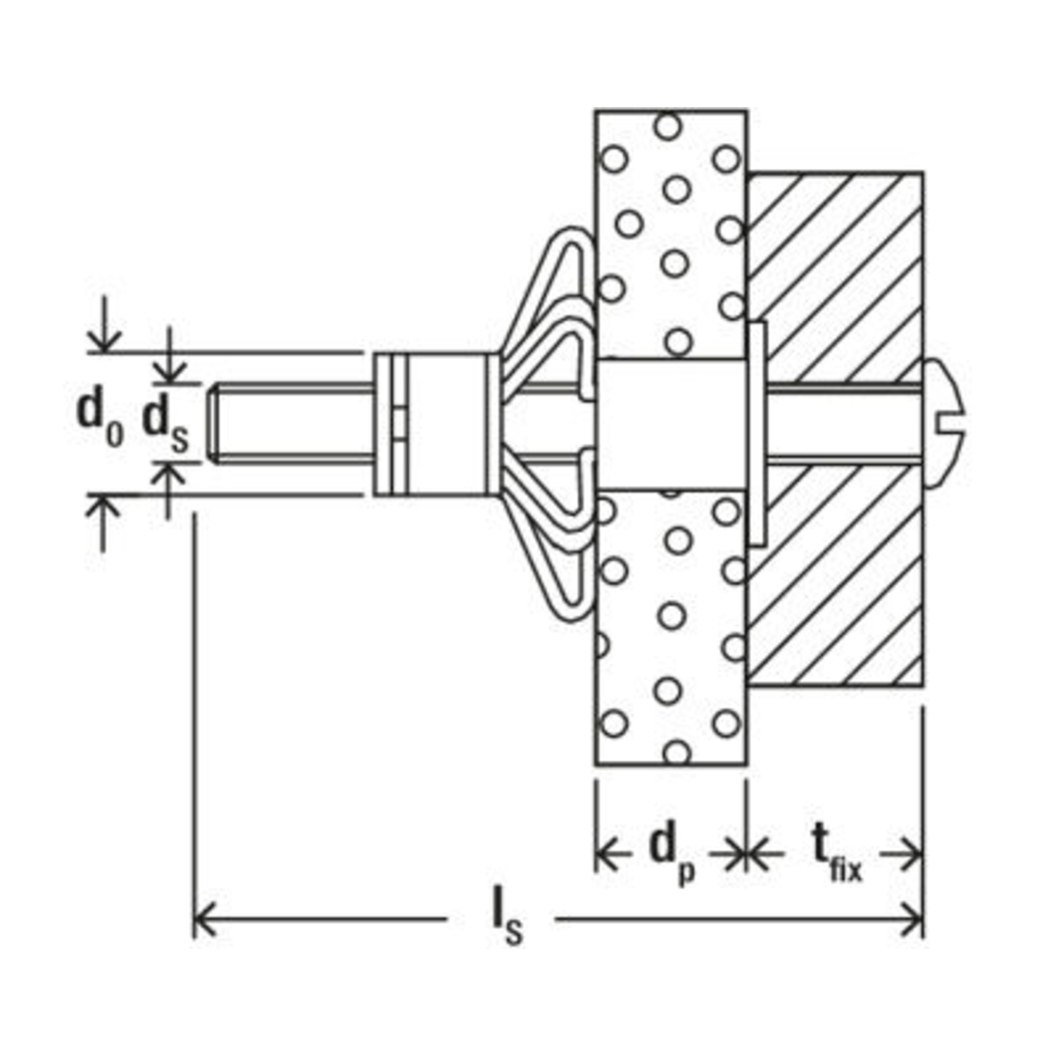 Hollewandplug Fischer HM5 x 65S met metrische schroef