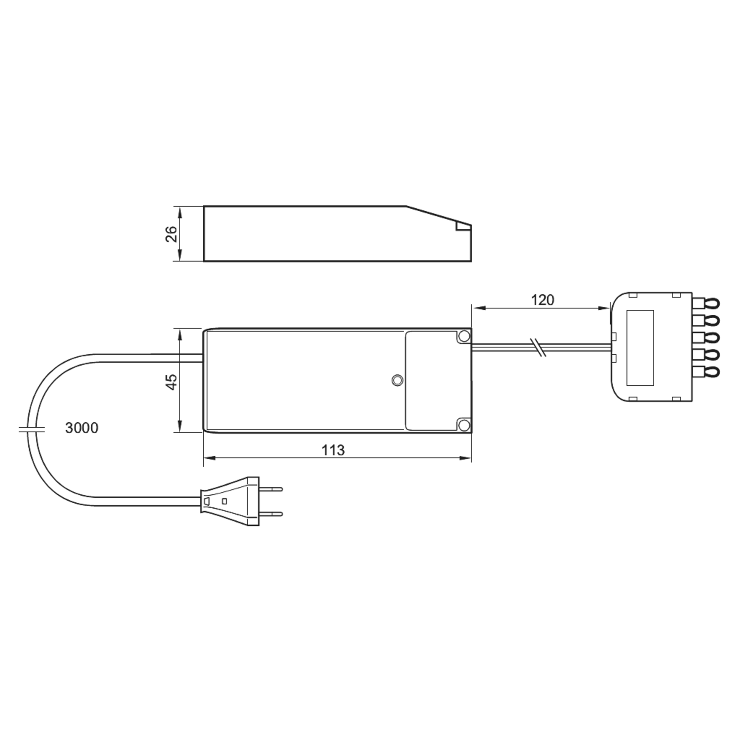 LD8004 q-58 led convert.dimable 22W/350mA 