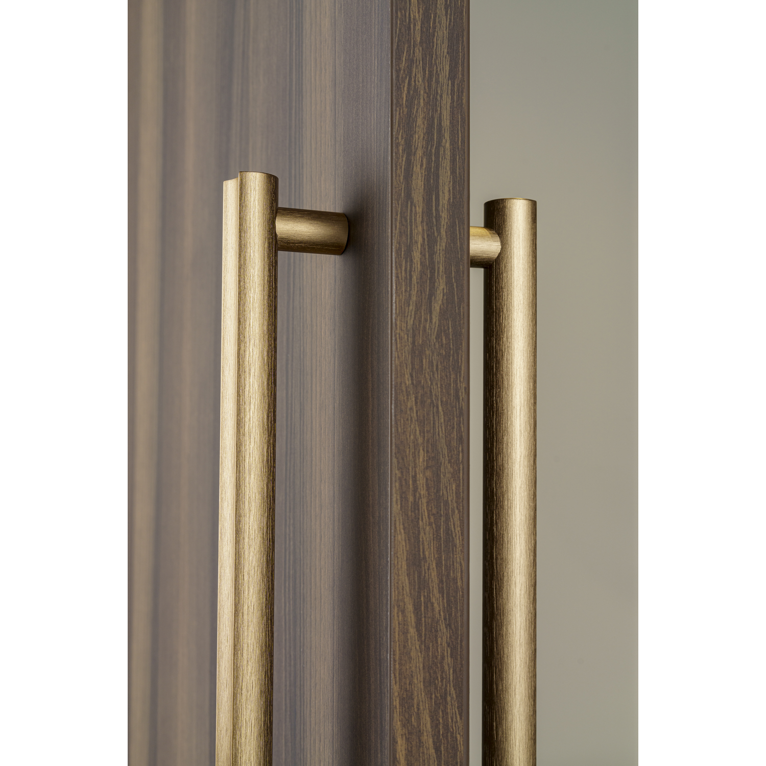 Poignée de porte dubbel MOON BIG BA384 L424 aluminium brossé laiton cava