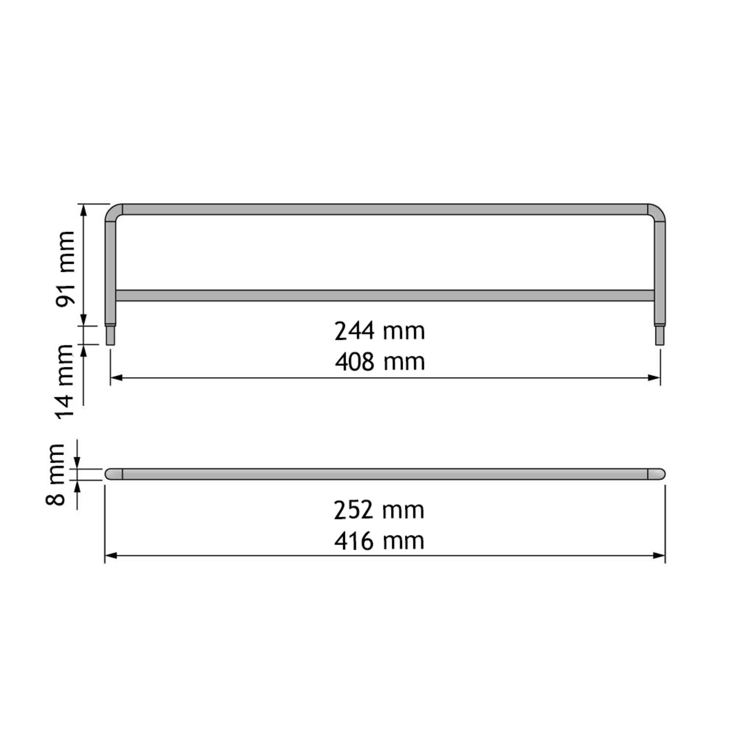 Chic line séparateur anthracite h.105  l.252mm 