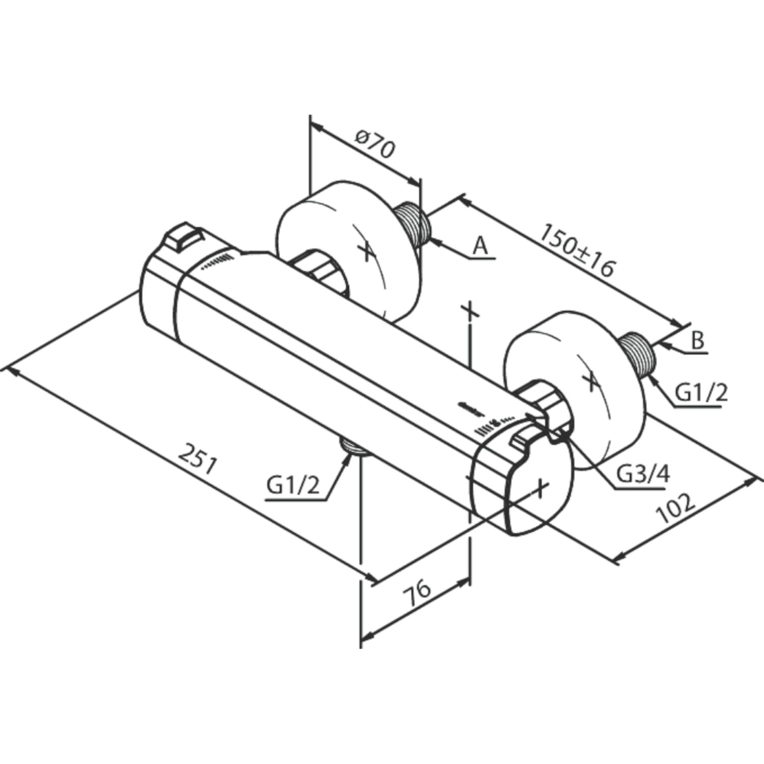 Thermixa 700 thermstat. douchemengkr. chroom