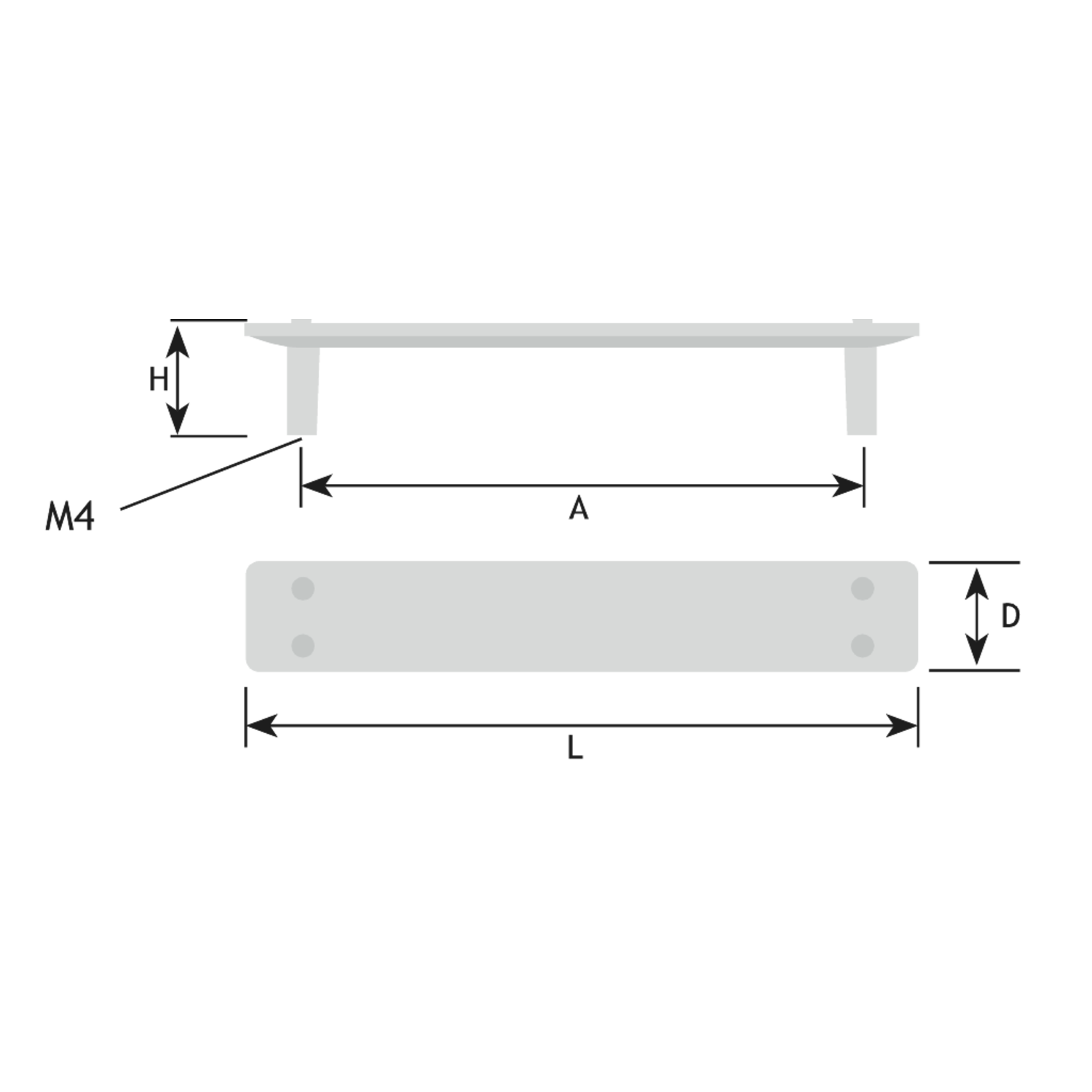Poignee bench df 128mm noir mat 