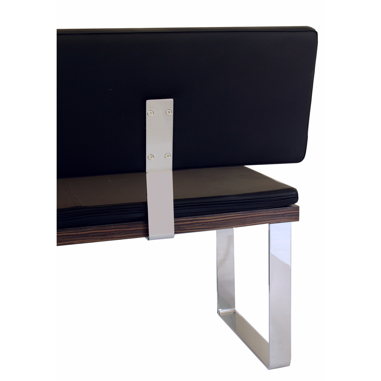 Pied u-dossier pour banc 60x8x325mm chrome  