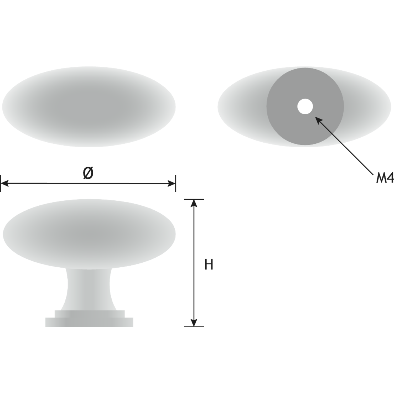 Knop 605 dia. 35mm roest vernist