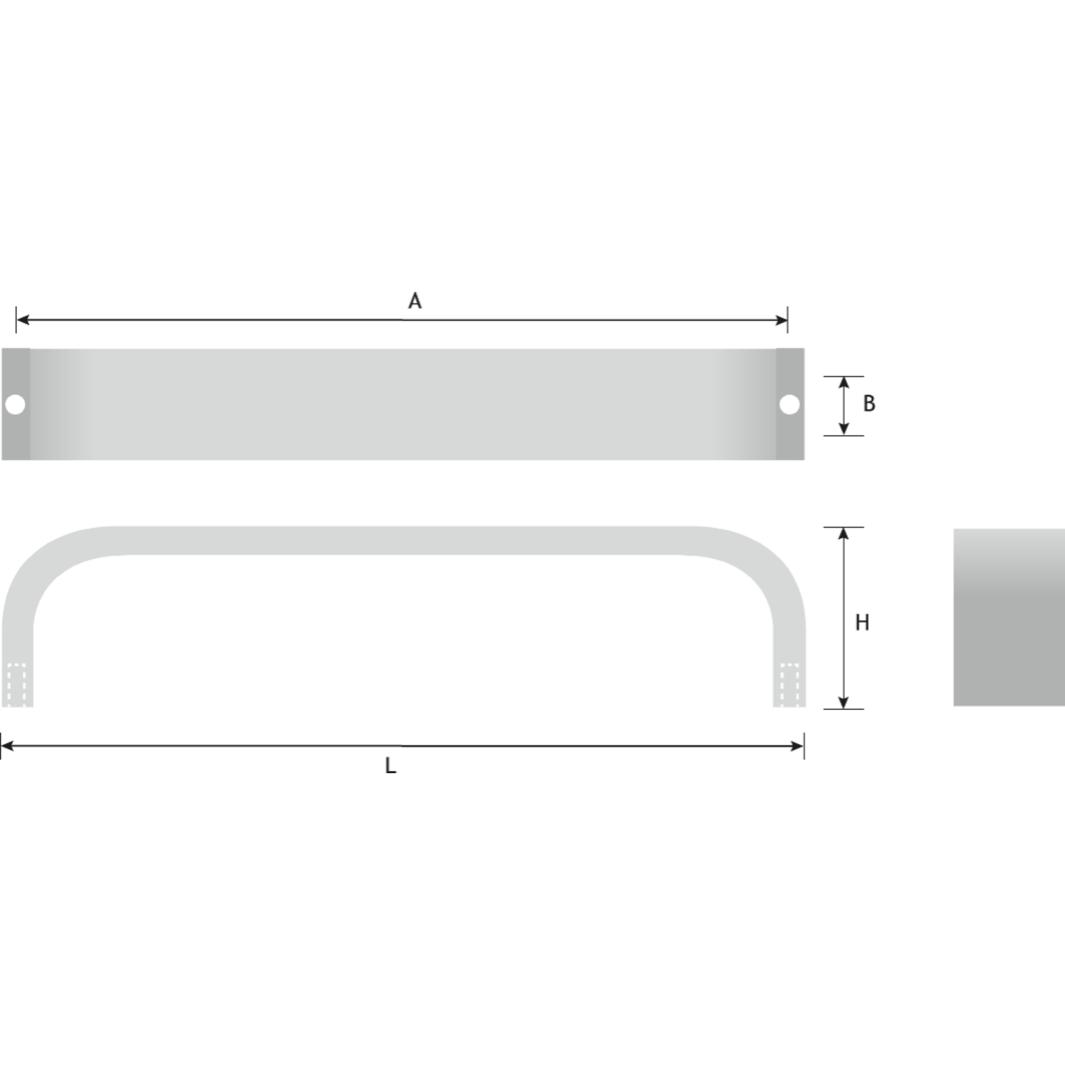 Poignée SENSE BA320 L327 aluminium brossé noir