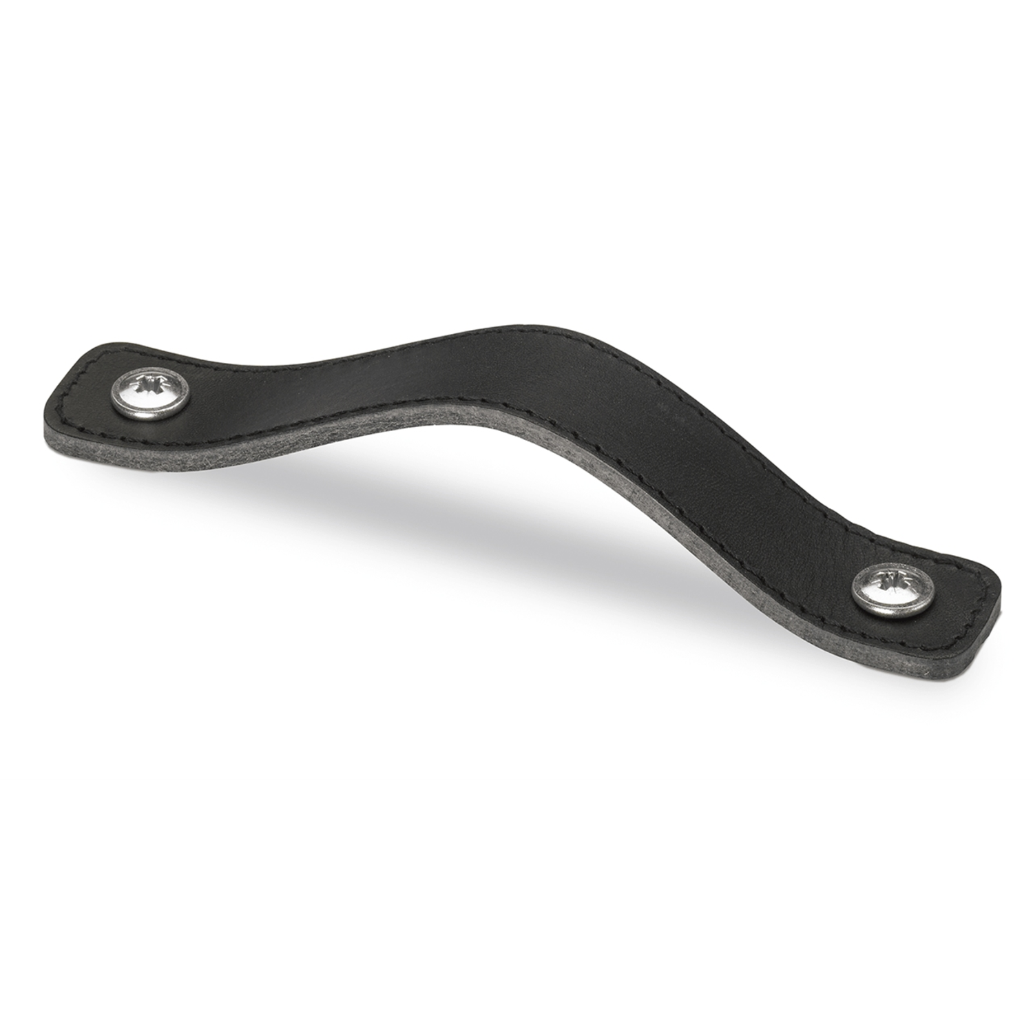 Poignée Nica, entraxe de perçages 64, L 94 mm, B 25 mm, H 3 mm, cuir noir