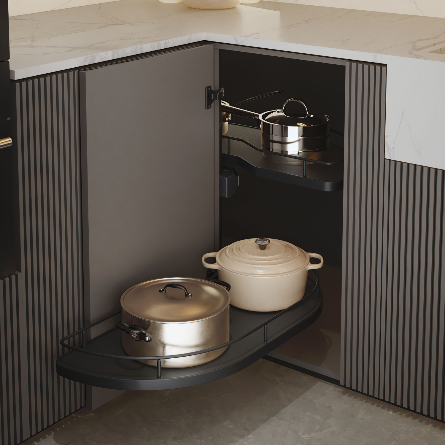 MC Line Dolphin 50cm rechts antraciet met dubbel dempingsysteem