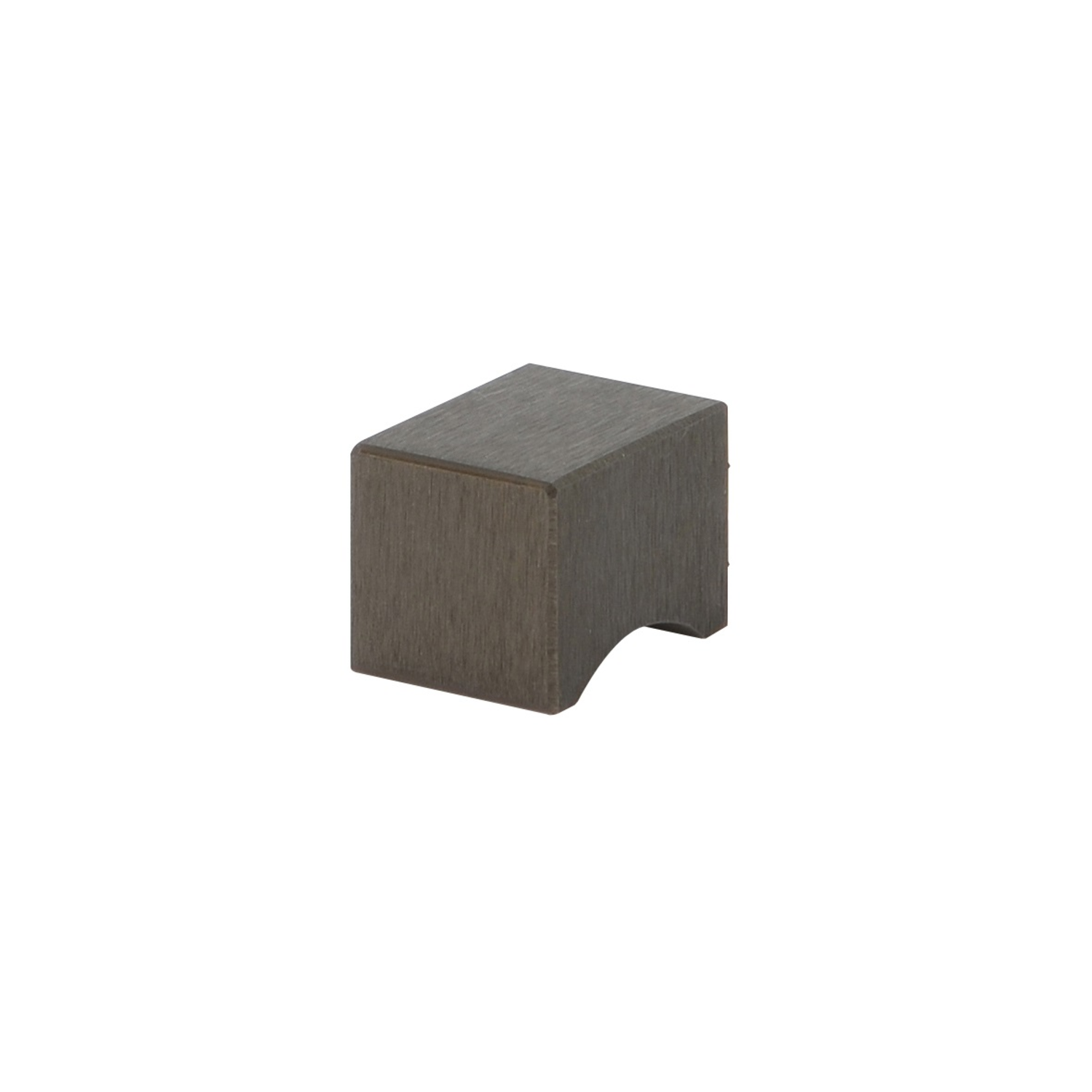 Knop vierkant 19x19 h26 alu geborsteld donker bron