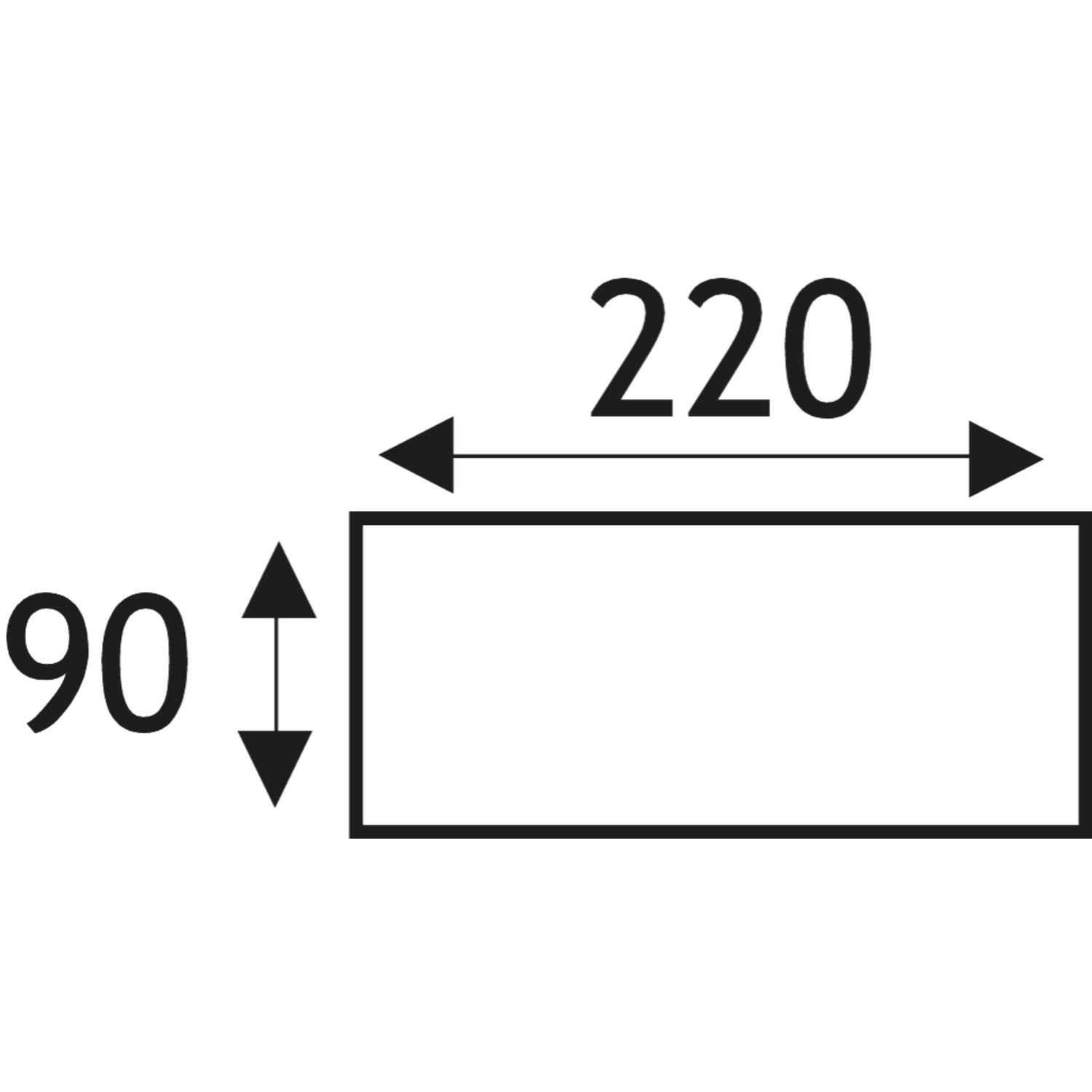 System 220 hoek 45° vlakkanaal 220x90mm wit