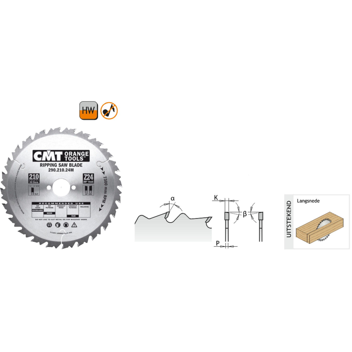 Lame de scie à déchirer pr mach.portable  d=216f=ø30k=2.8p=1.8z24<°=-5°neg q=hw