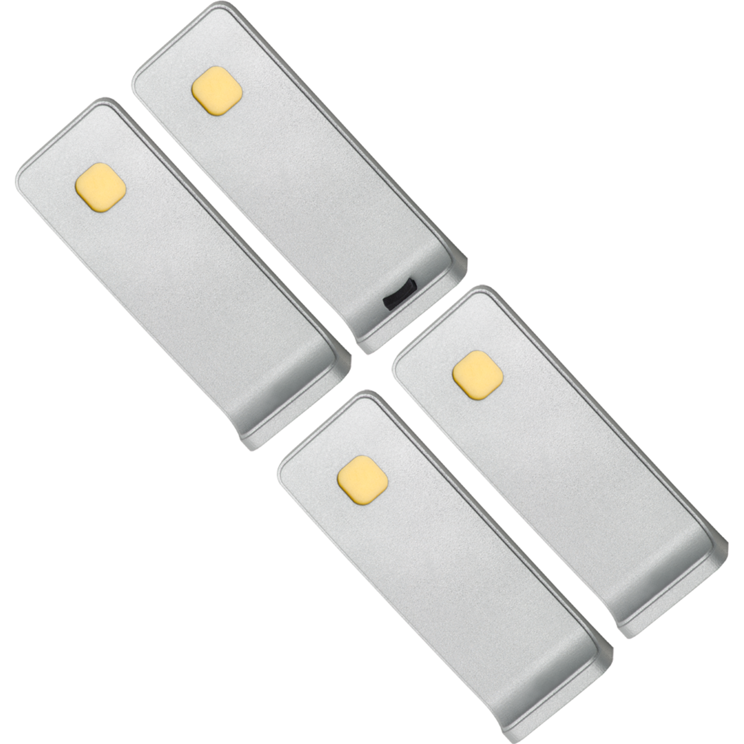 Set 4 Led reiled sous-encastré 3W 3000K look inox touch 10w avec dimmertransfo