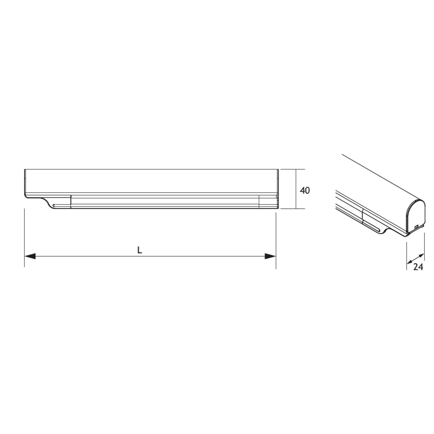 Led snite 7w 230V 4000K 539mm blanc 