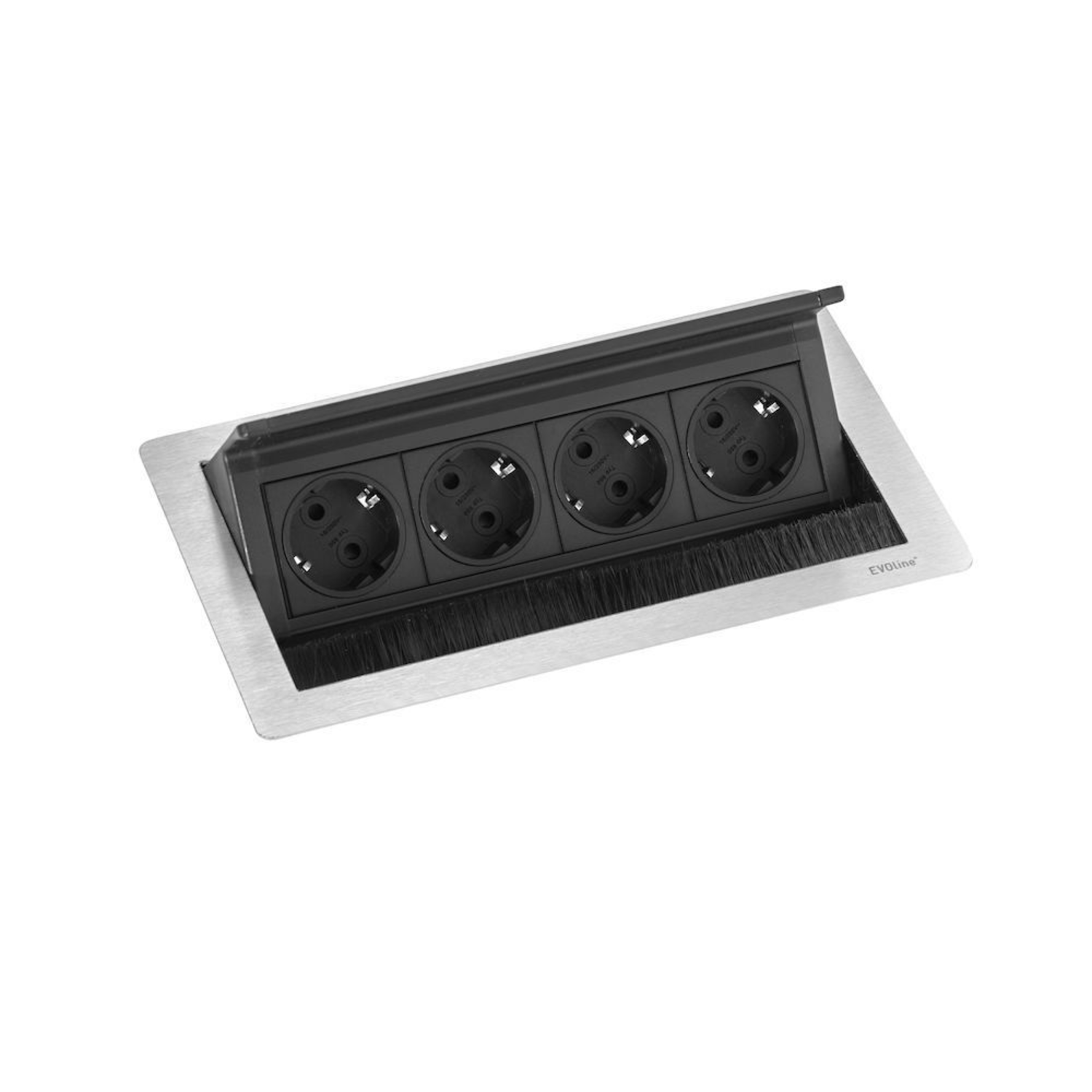 Evoline flip top push medium inox b-f  4 prises