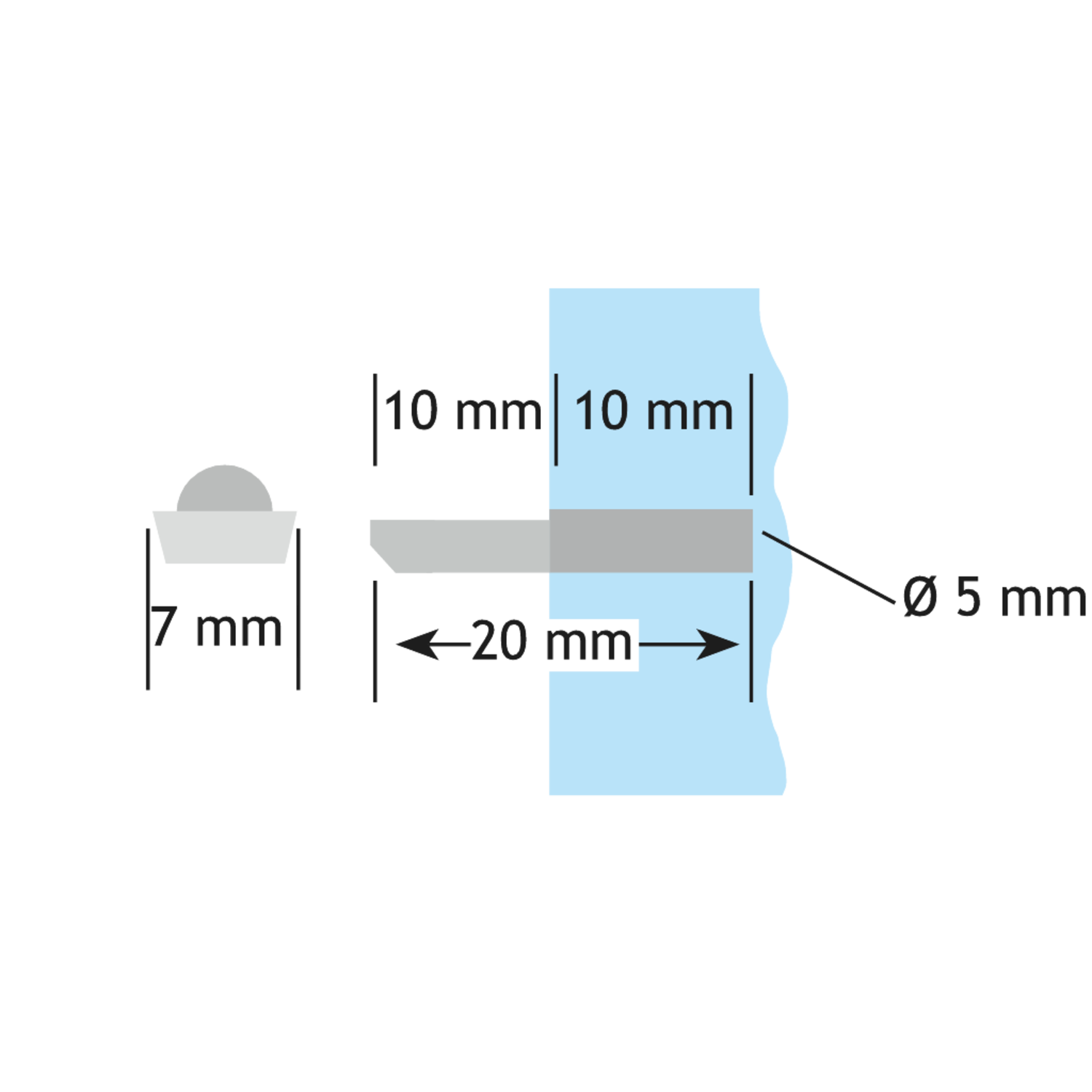 Supports fer 5mm nickele  