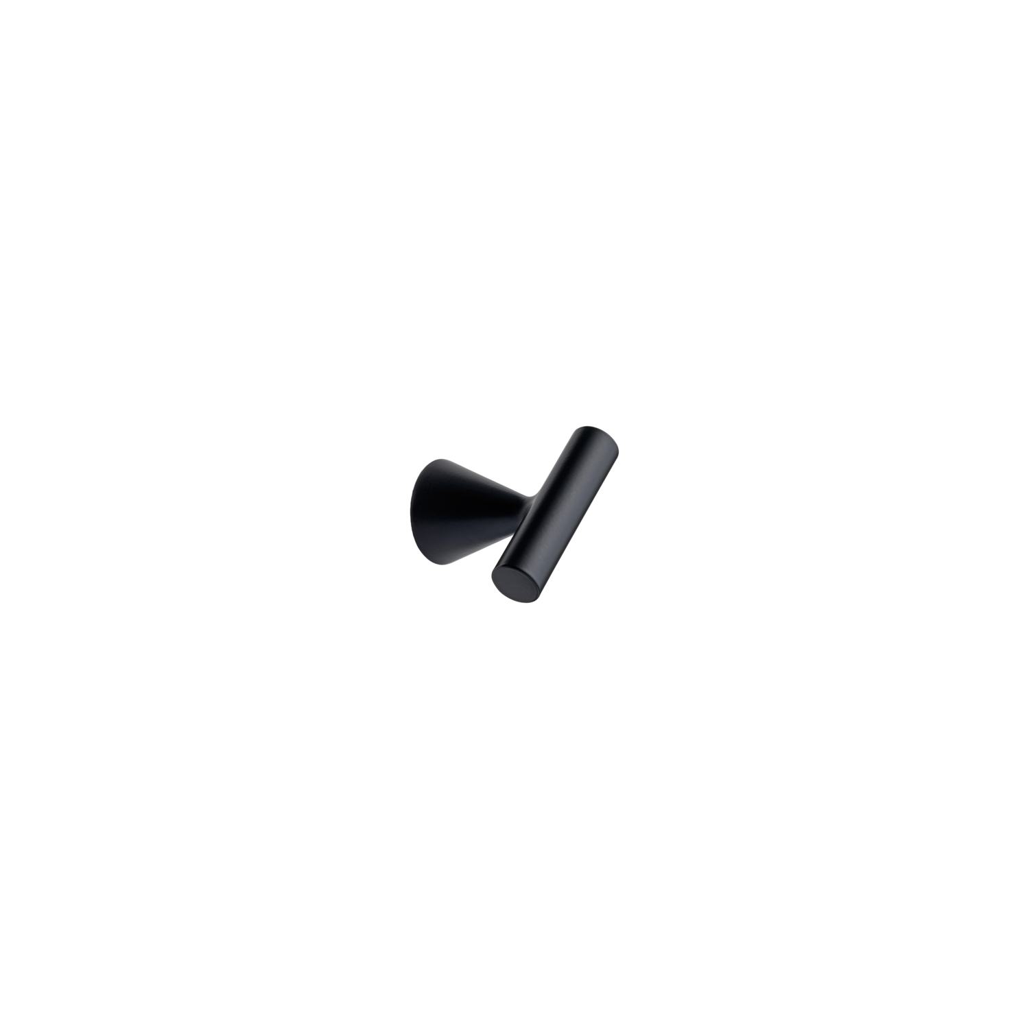 Knop Delta ø23,5x44x36 zamak mat zwart