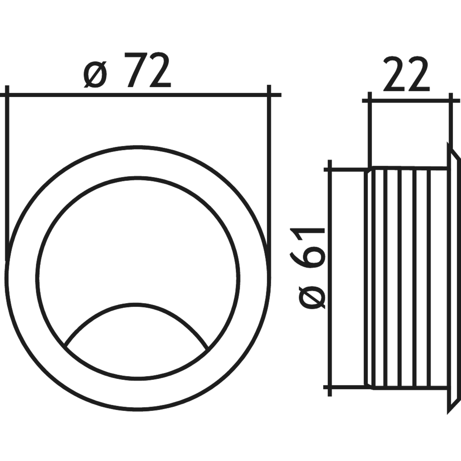 Passe-cable 2-part 60mm  