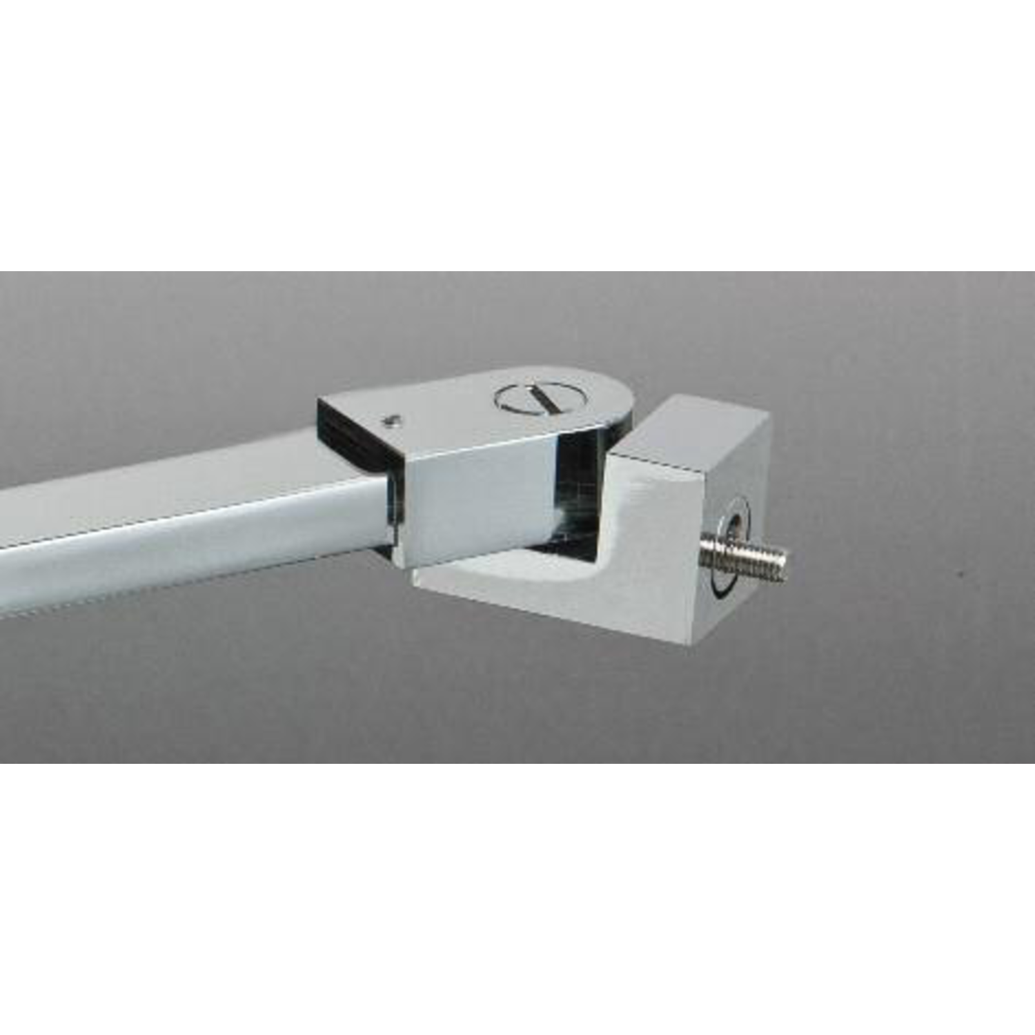 Barre raidisseur mur/verre avec double articulation, pour verres 8/12, L1057, chromé