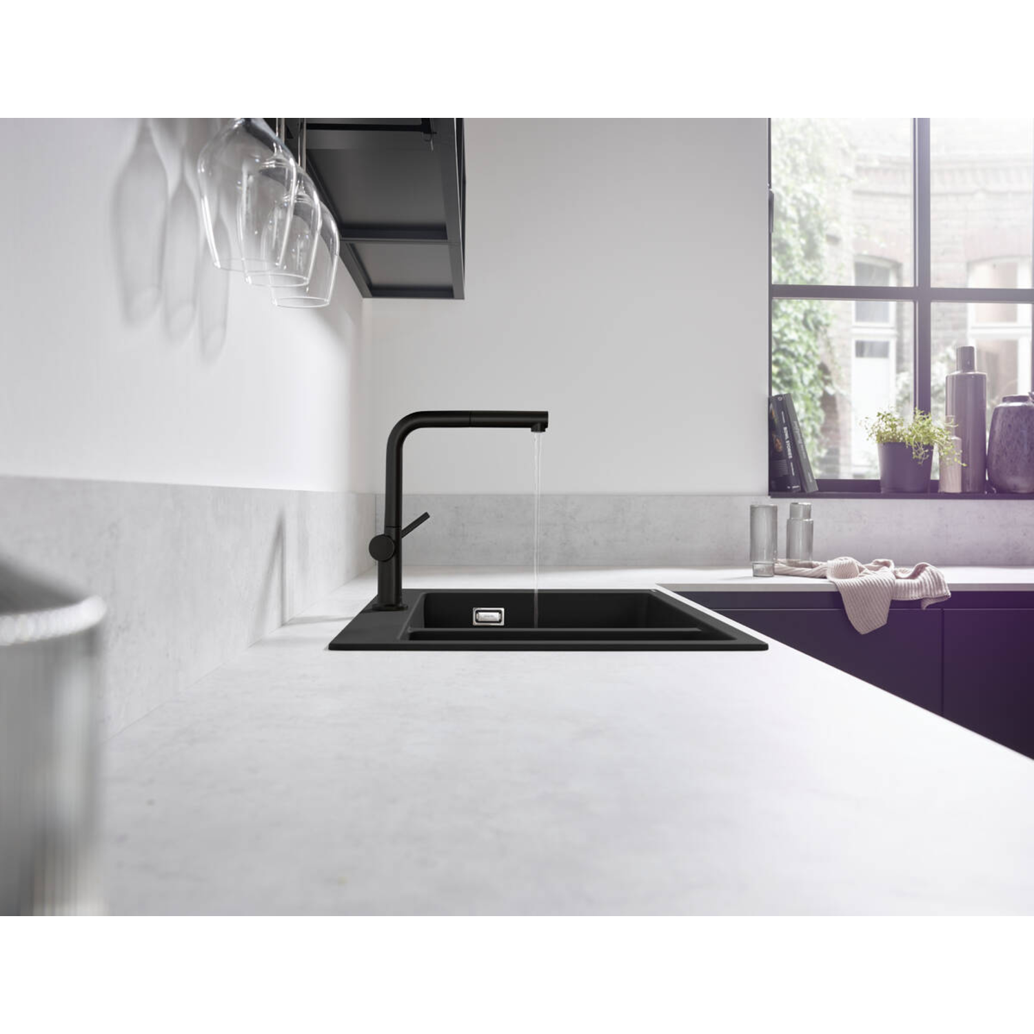 Hansgrohe Talis M54 mitig cuis 270 ext 1jet sbox noir mat 
