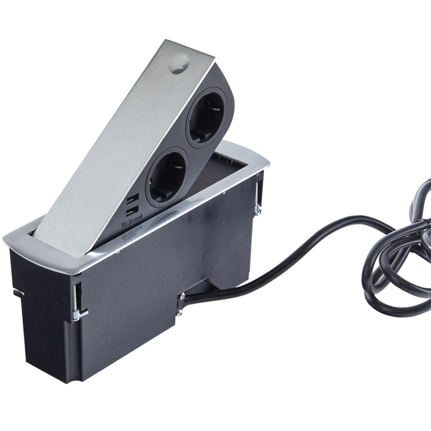 Cizo pop up nl/d/l 2x16a-2xusb 2a chroomom om