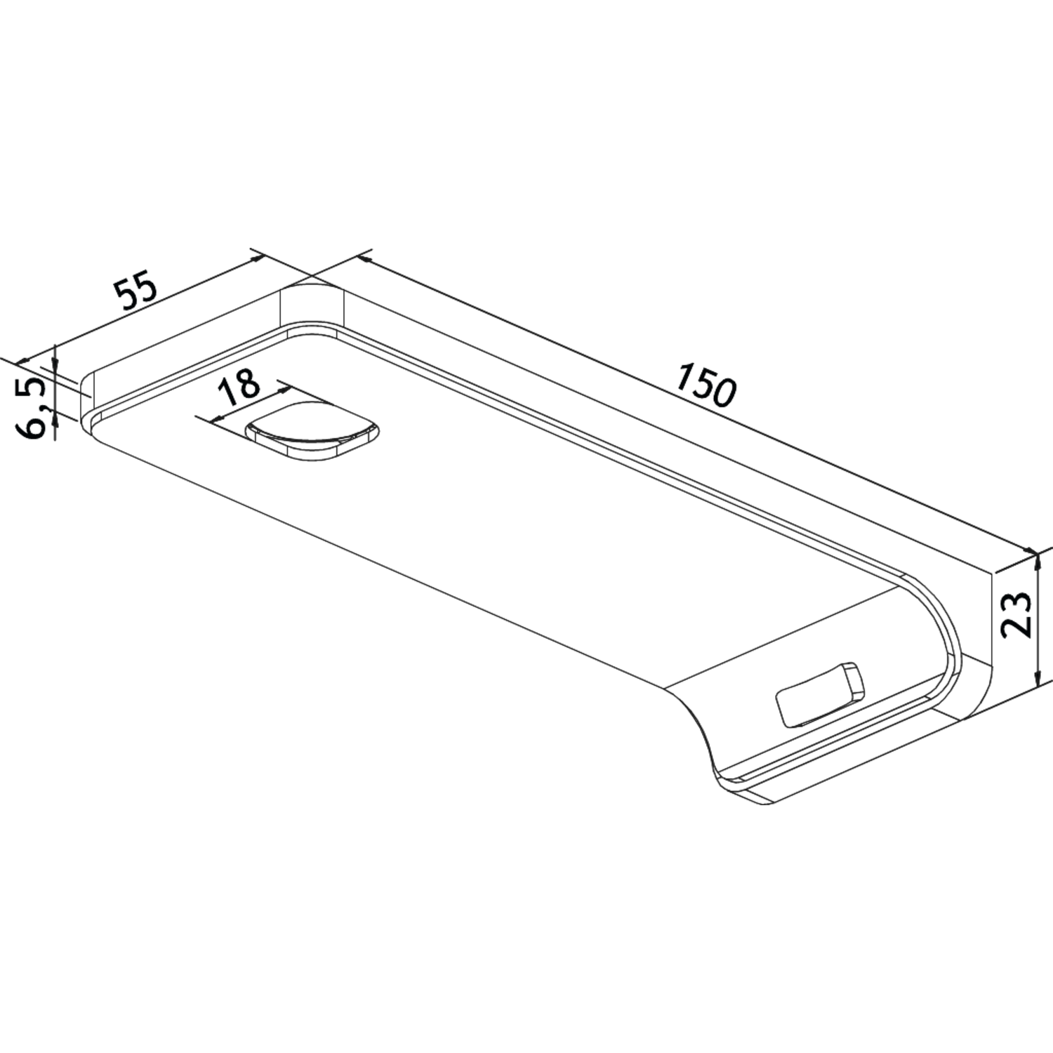 Set 3 Led reiled onderbouw 3W 3000K RVS look touch 10w met dimmertransfo