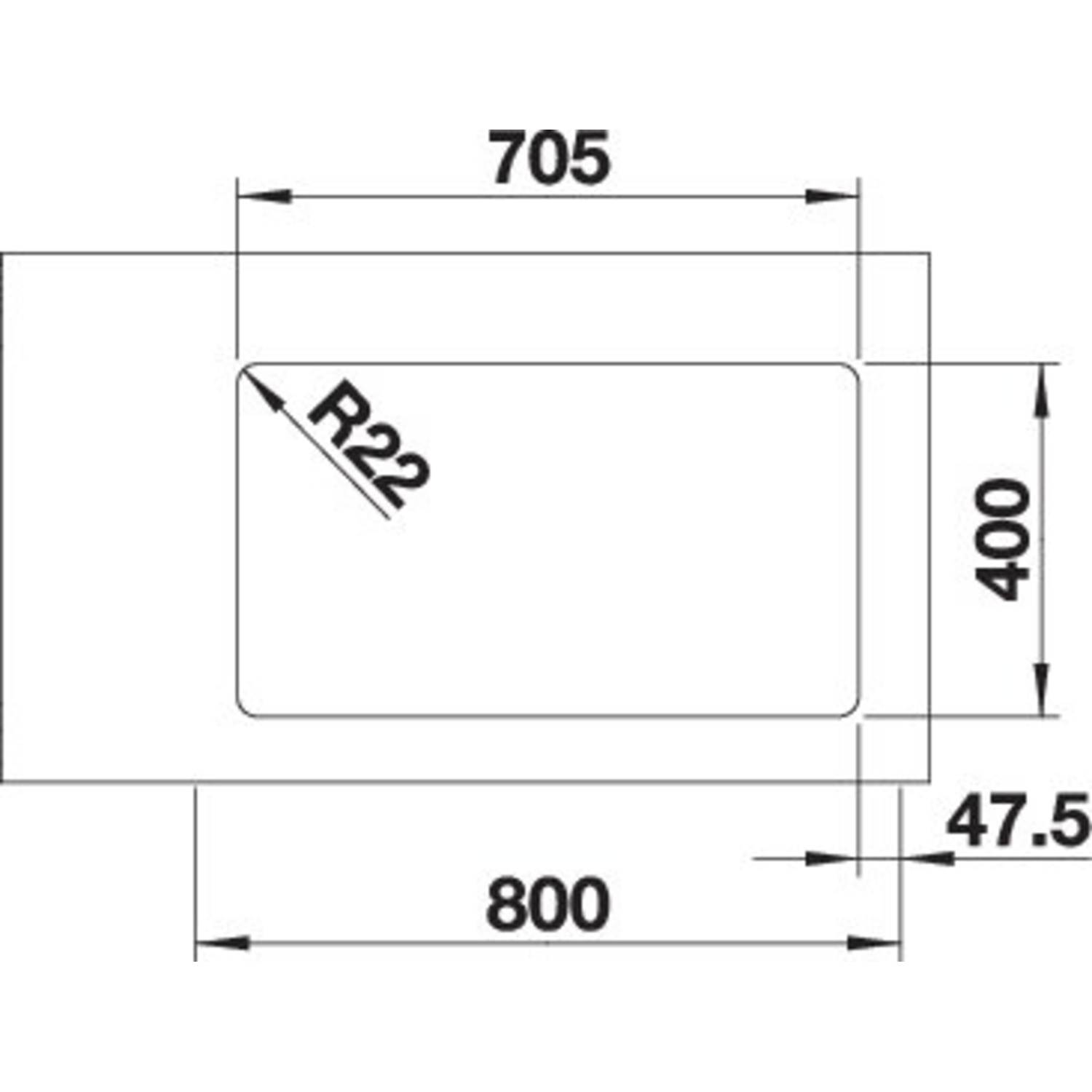 Blanco évier andano 500/180-u cg man. 
