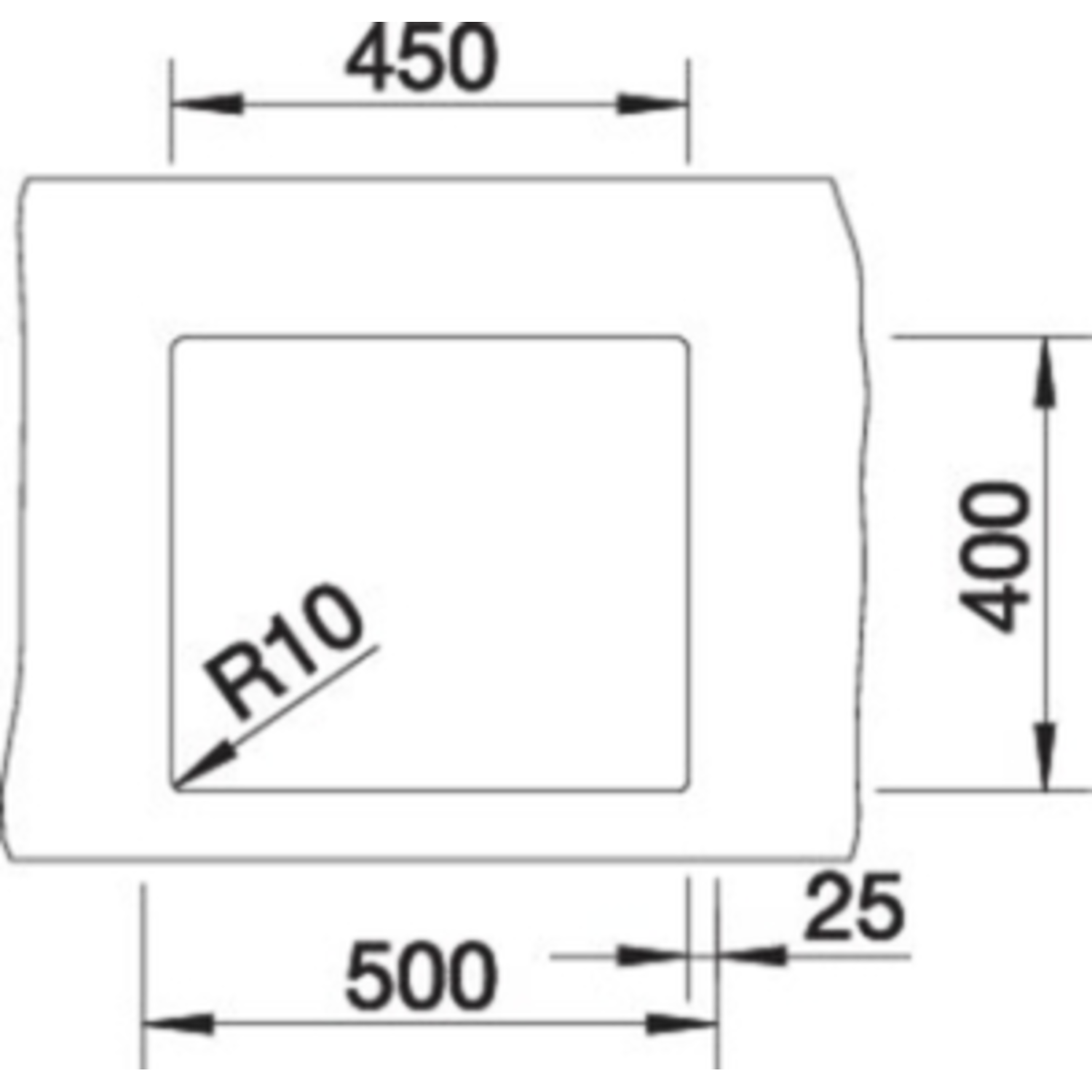 Blanco spoeltafel claron 450-u man.