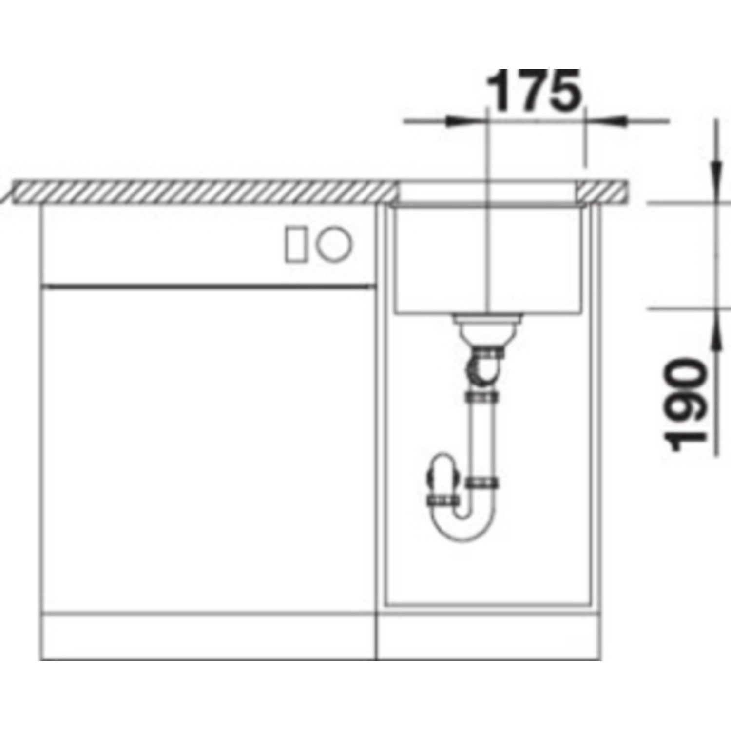 Subline spoeltafel 320-U zwart manueel