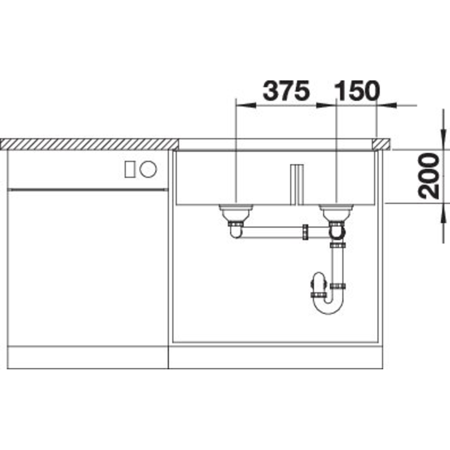 Blanco Subline 430/270-U ga blanc commande manuelle