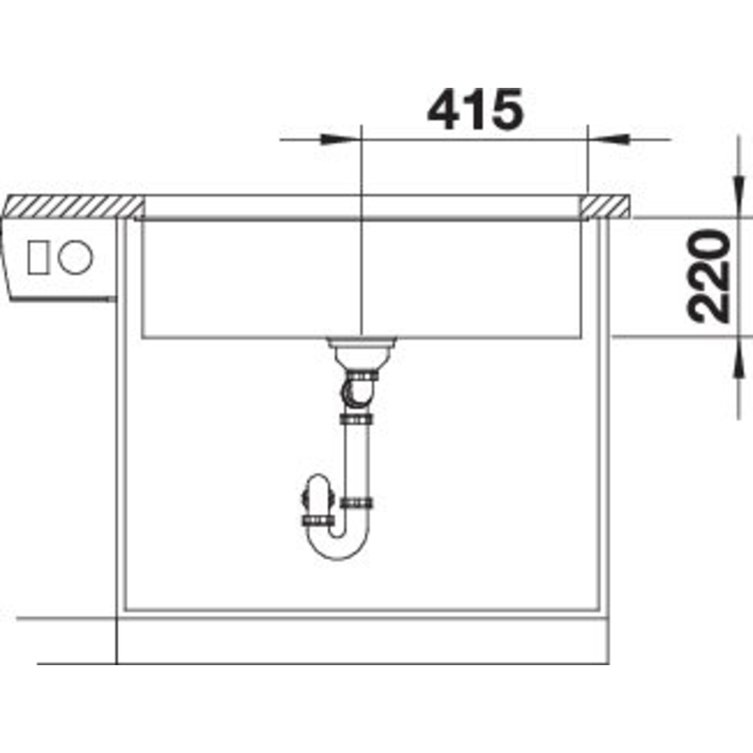 Blanco Subline 800-U wit manuele bediening