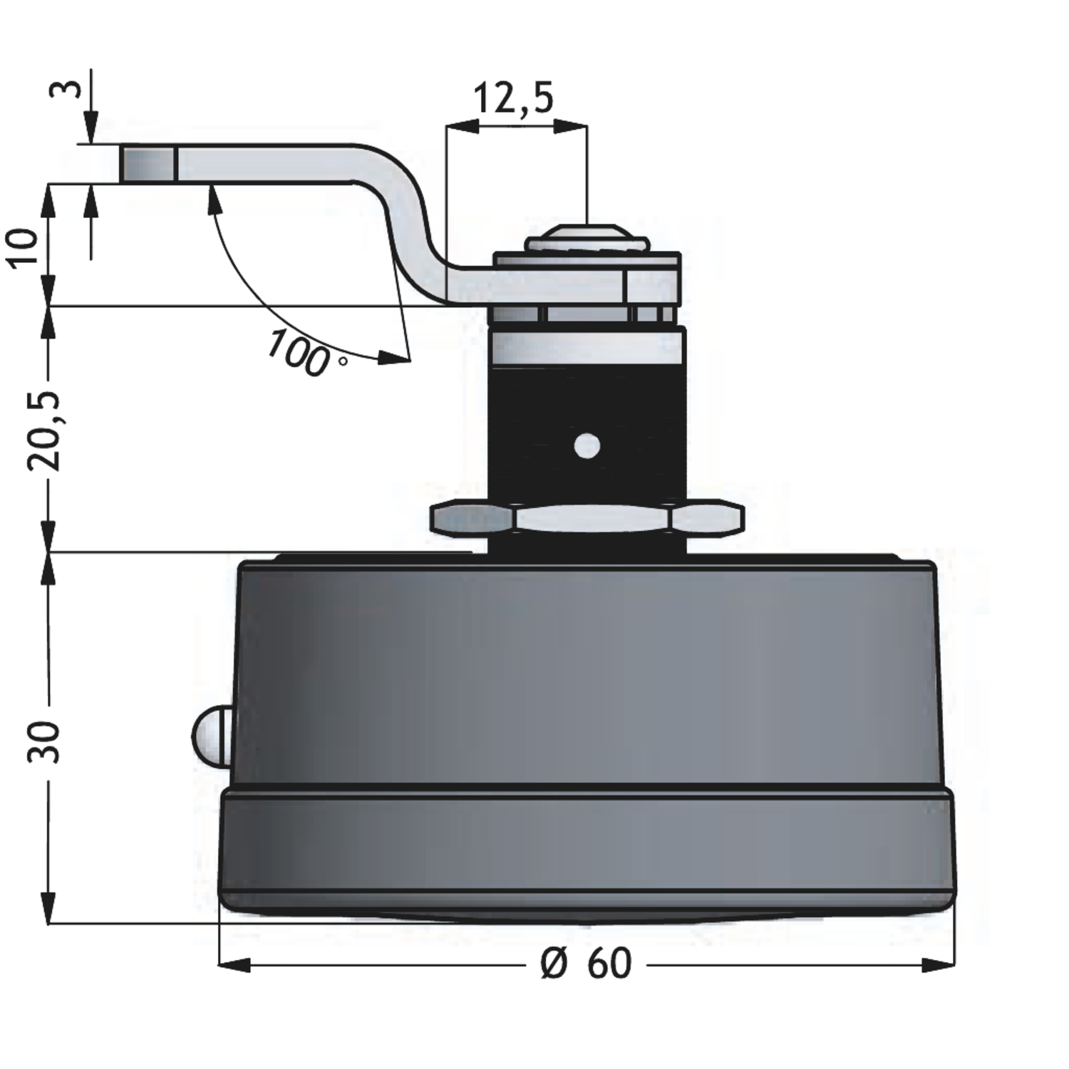 Dial Lock 60 Fix Code noir gauche/droite z0001 