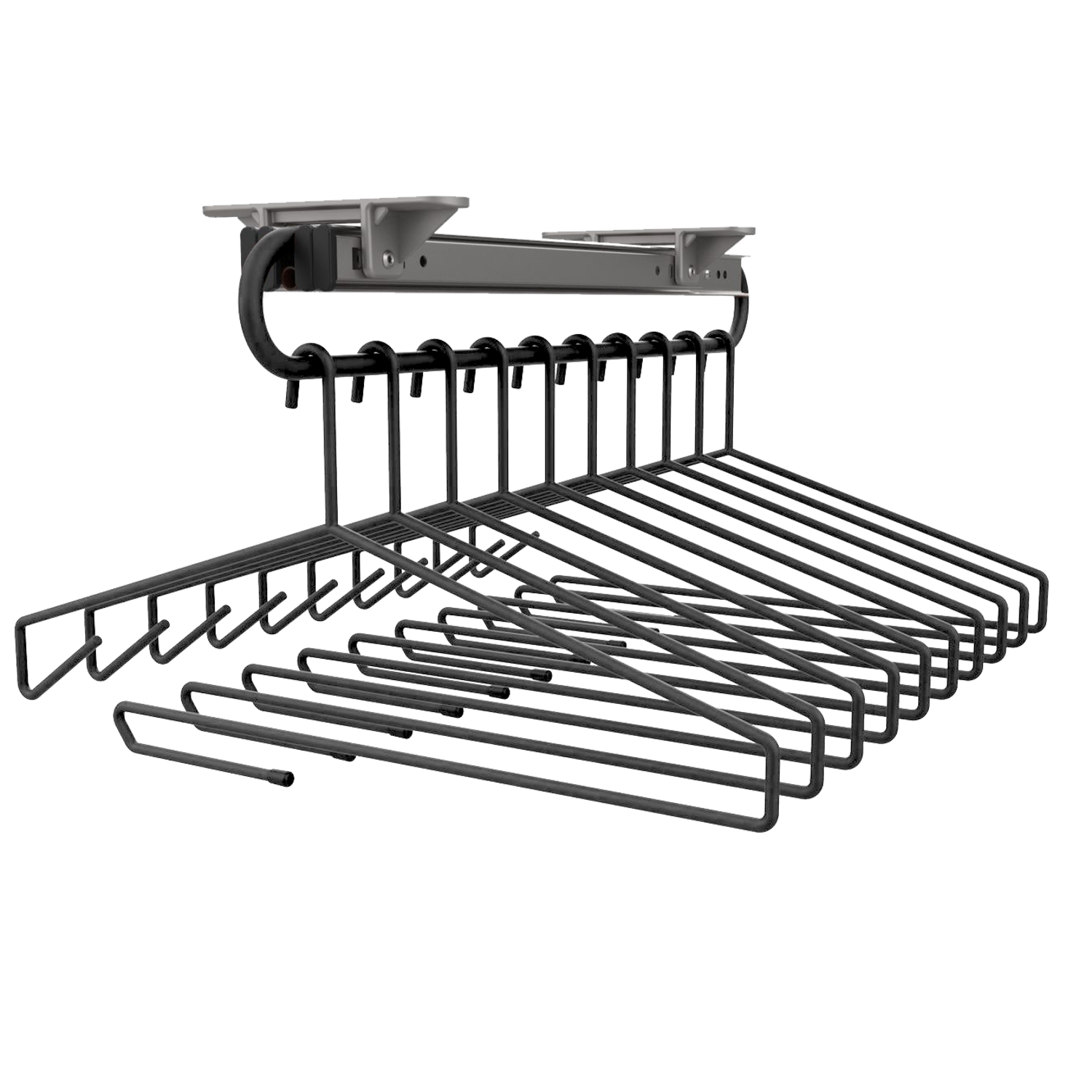 Klederhanger 35cm antraciet telesc.zwaar