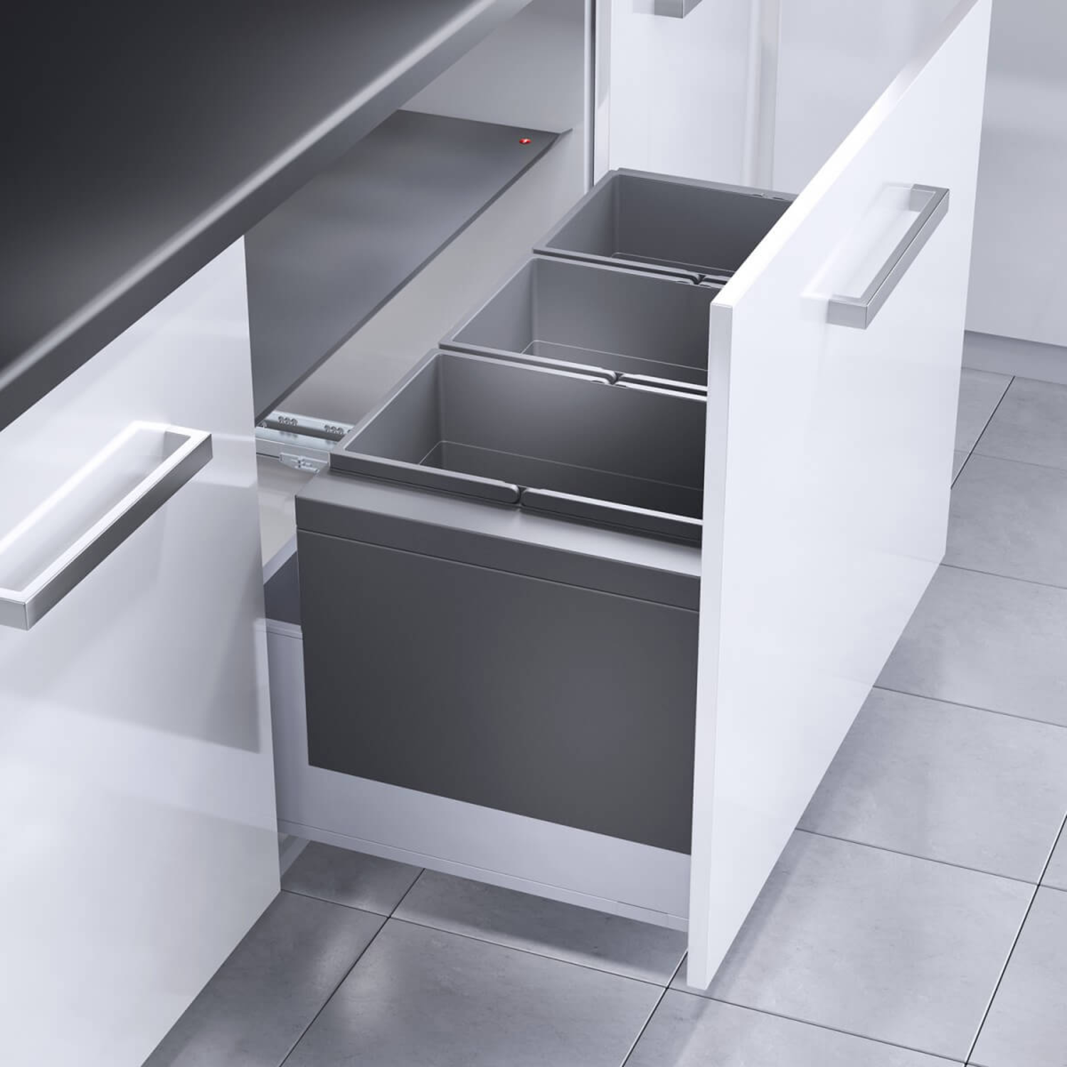 Poubelle hailo triple XL 90cm 84l 3 x 28l 
