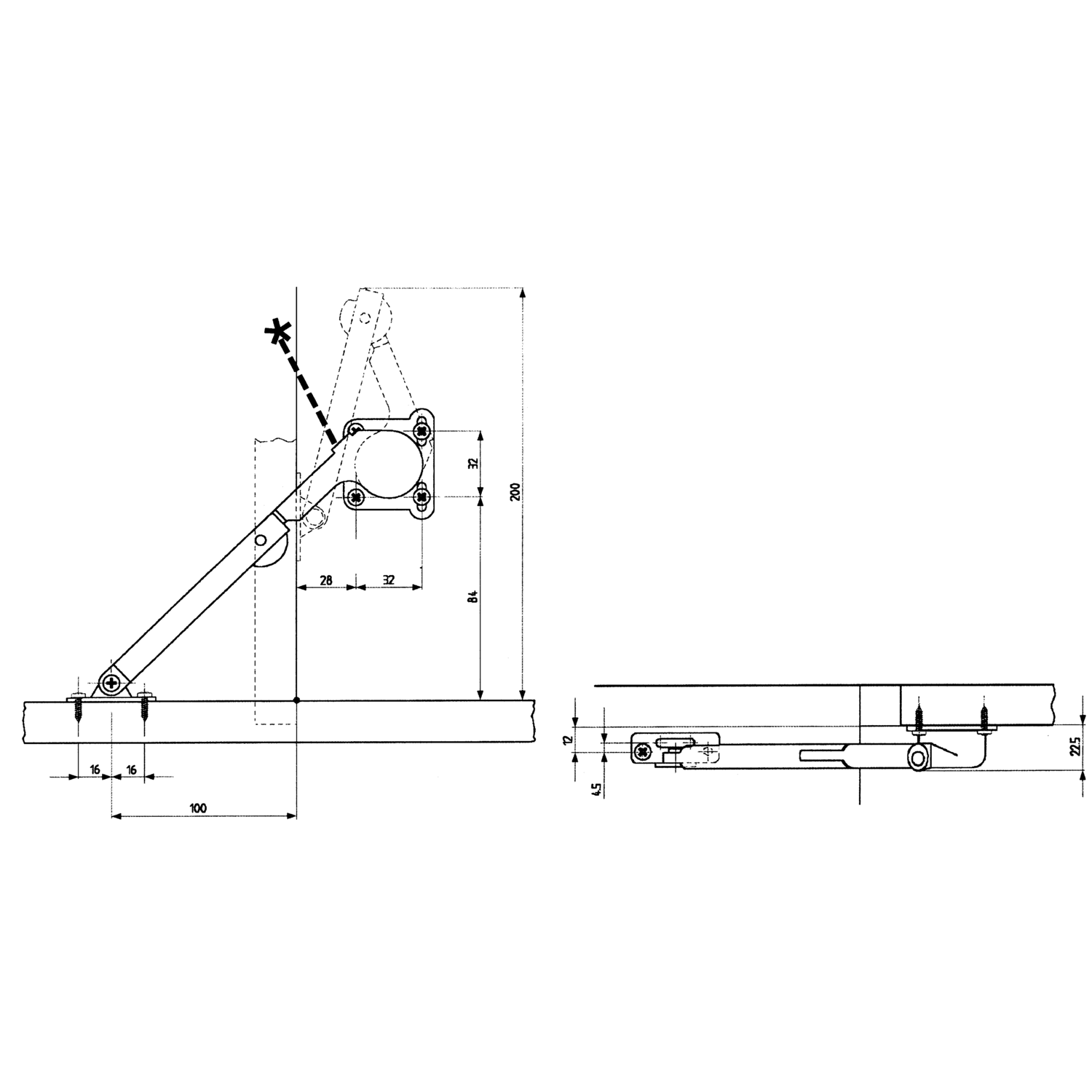 Compas pour meuble cea-lift 601 droite 