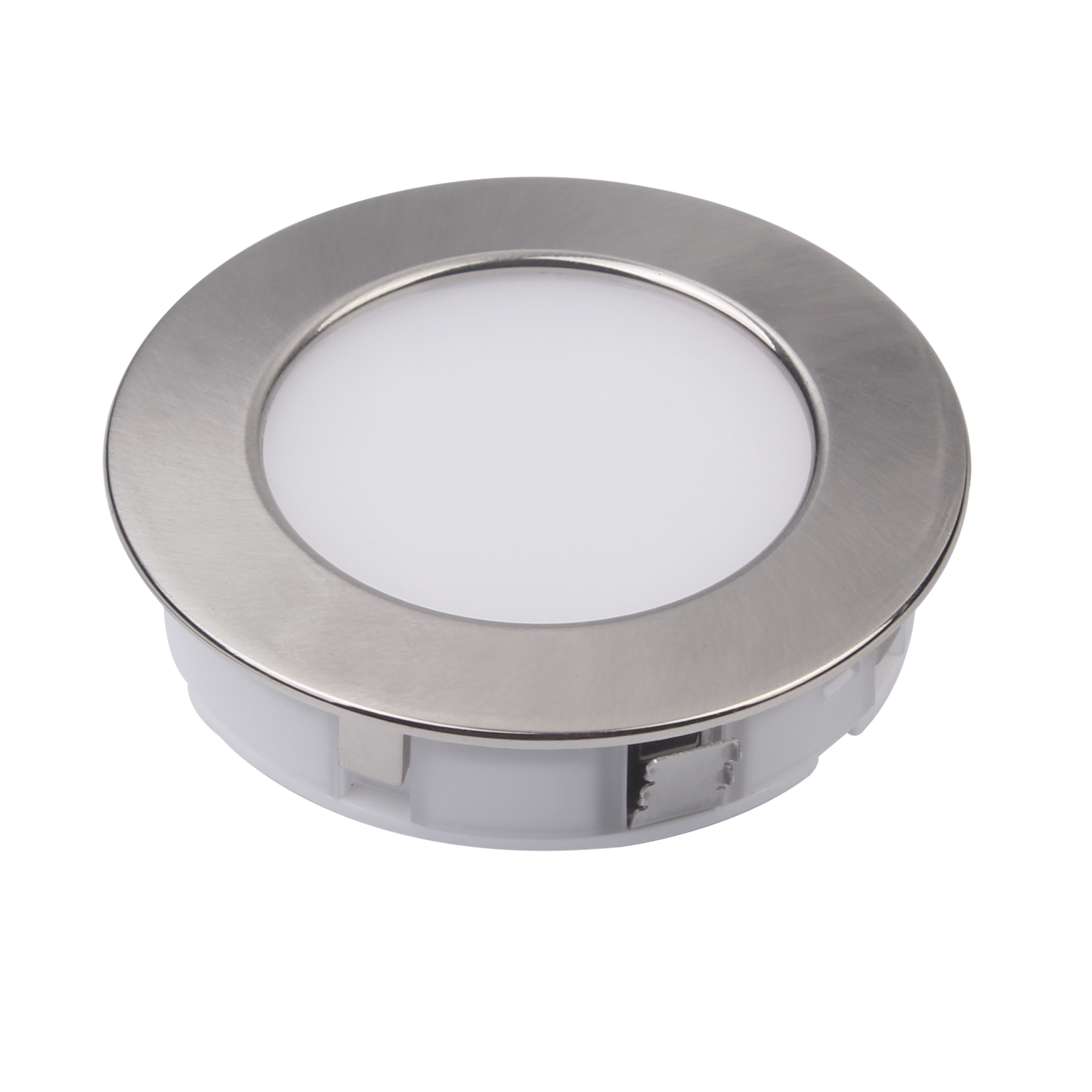 Solo spot Led d.58mm 2.4w 4000K 230V look inox + 1 mètre de câble sans fiche