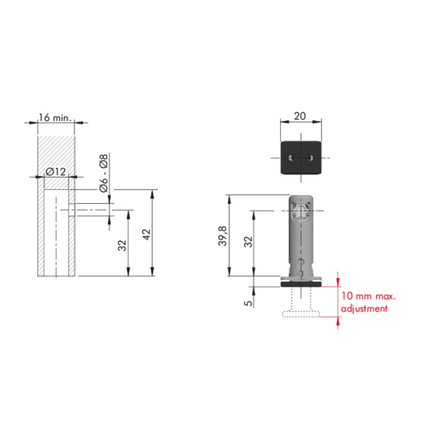 Compensateur pour soccles rekord tech 10mm cc32 