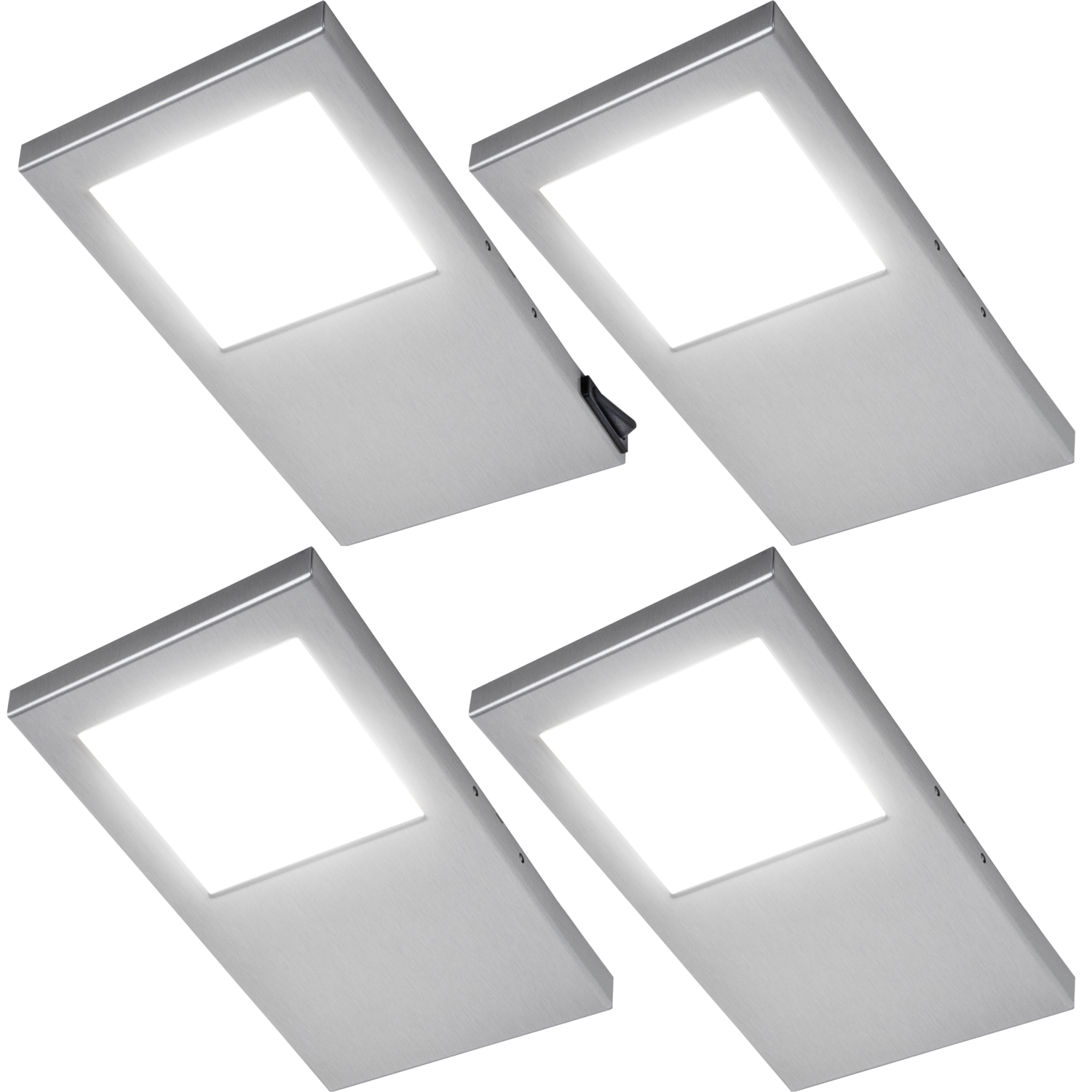 Tadeo XL led-Set 4 x 5.4w 12V 4000K inox +interupteur 