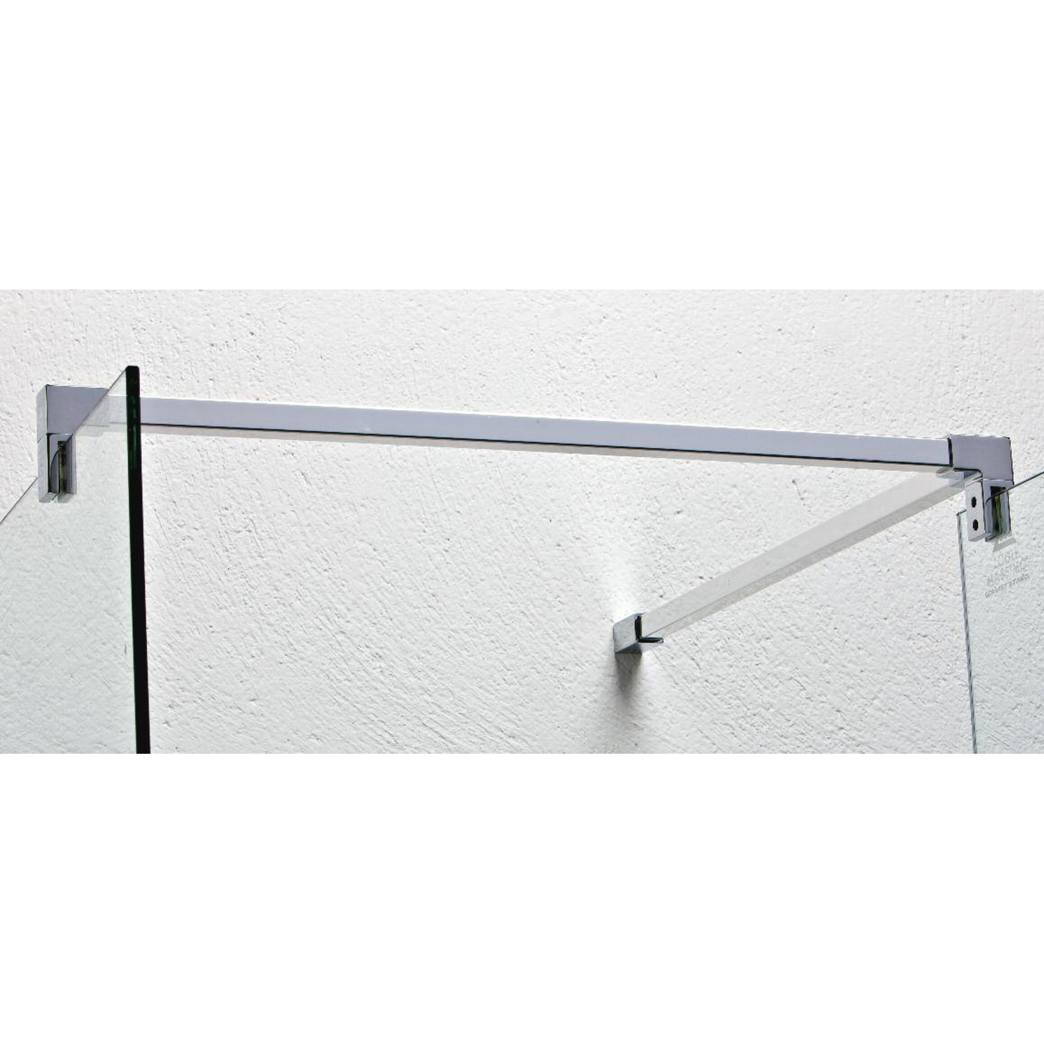 Fixation sur verre articulée, pour verres 6/10, B25 H25 L45, chromé