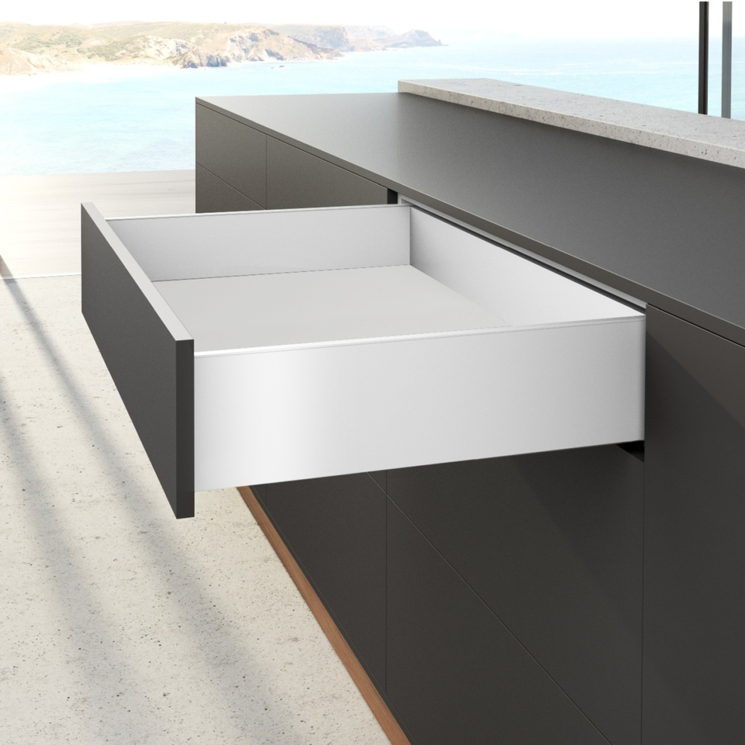 AvanTech YOU set zijwand h139 l500mm wit L/R zonder frontbevestiging