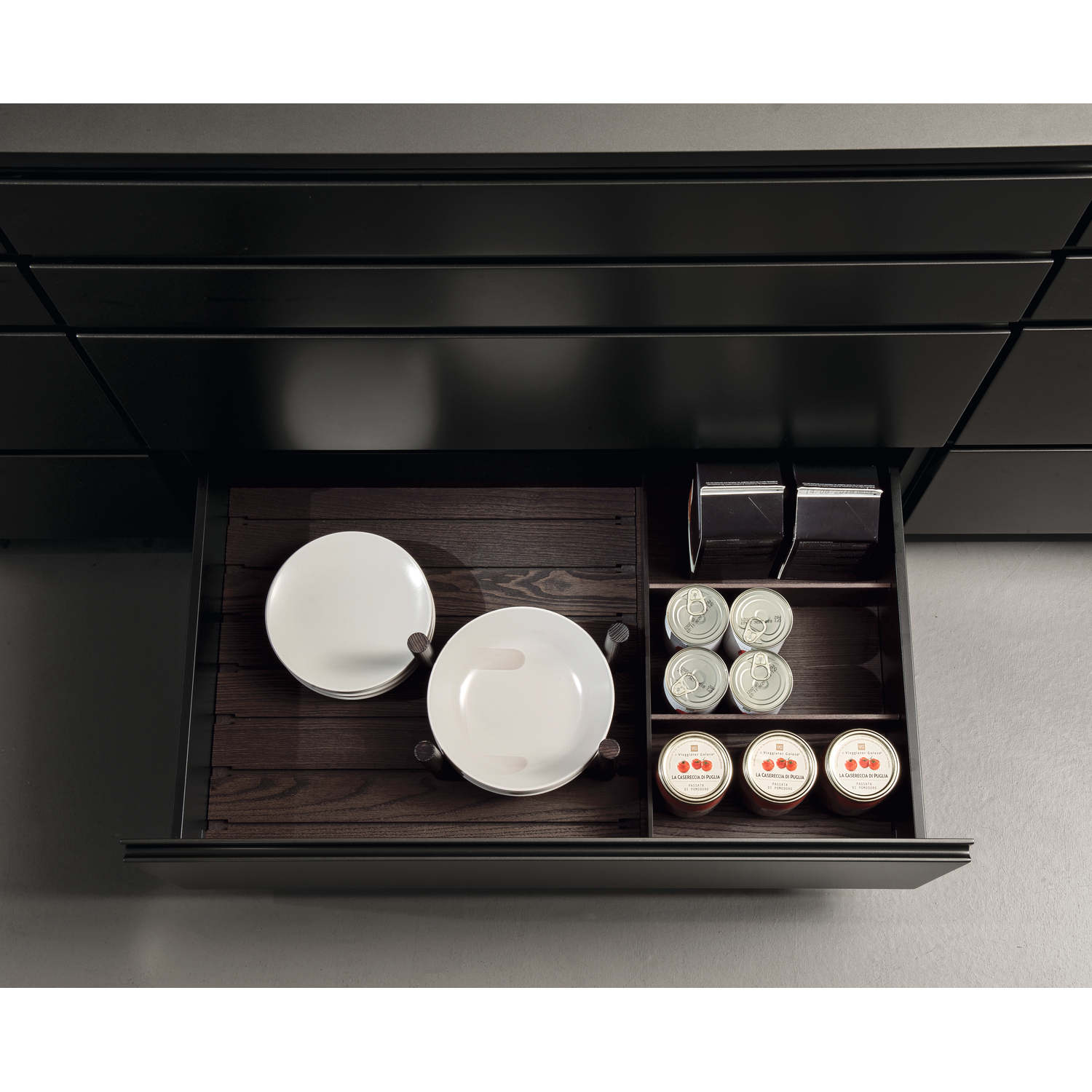 Filo tiroir haut supp assiettes V3 60 noir 