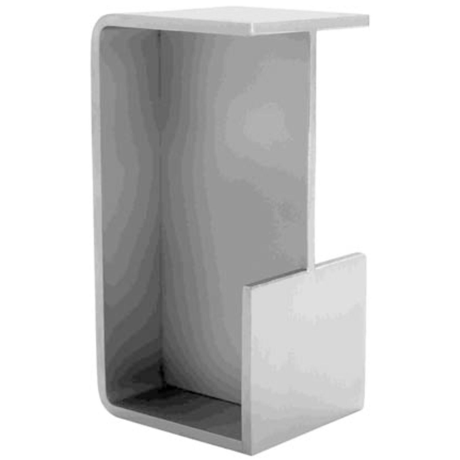 Poignee porte coulissante kube 100x50x40mm inox  angle arrondie