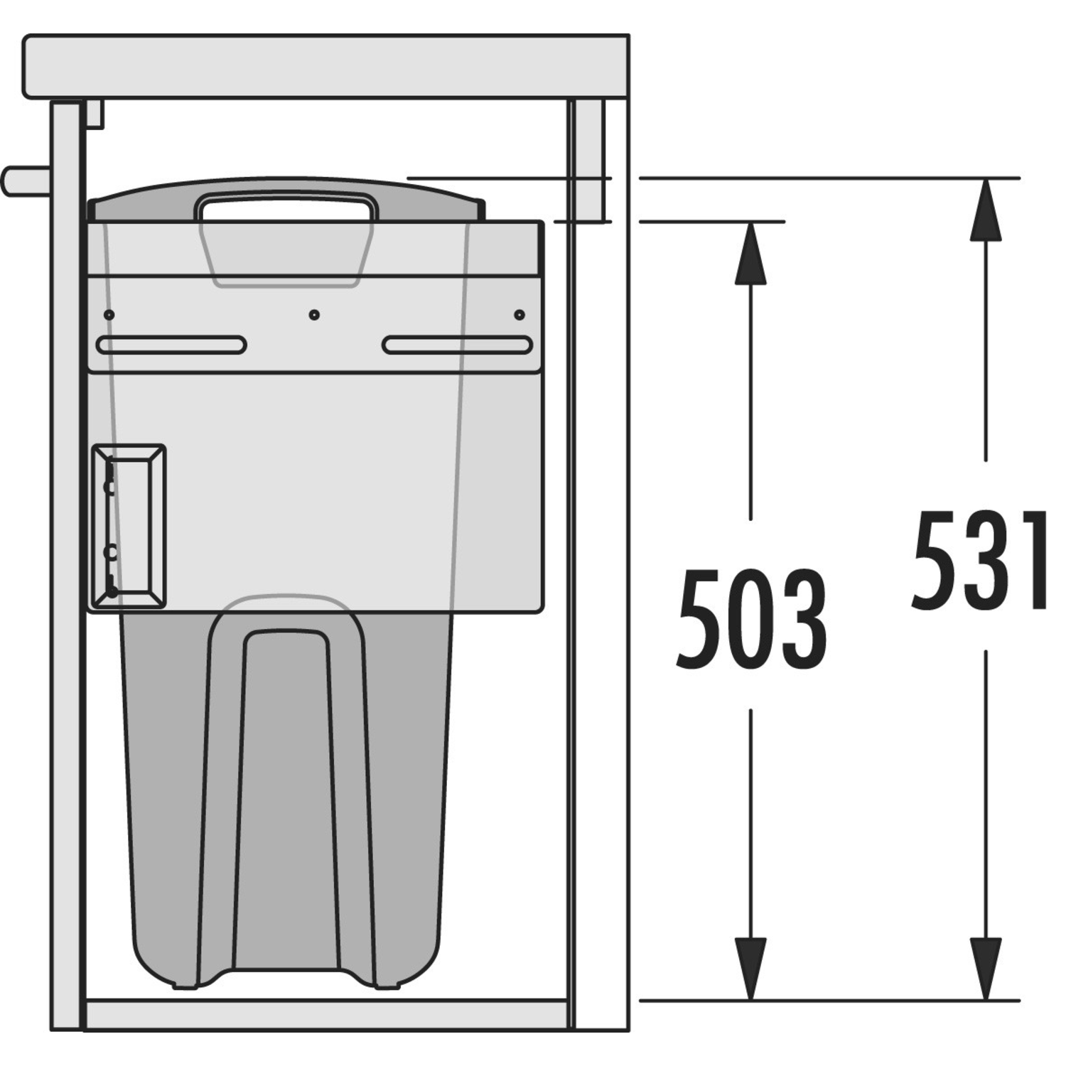 Hailo Laundry Carrier bad k.45 33l grijs