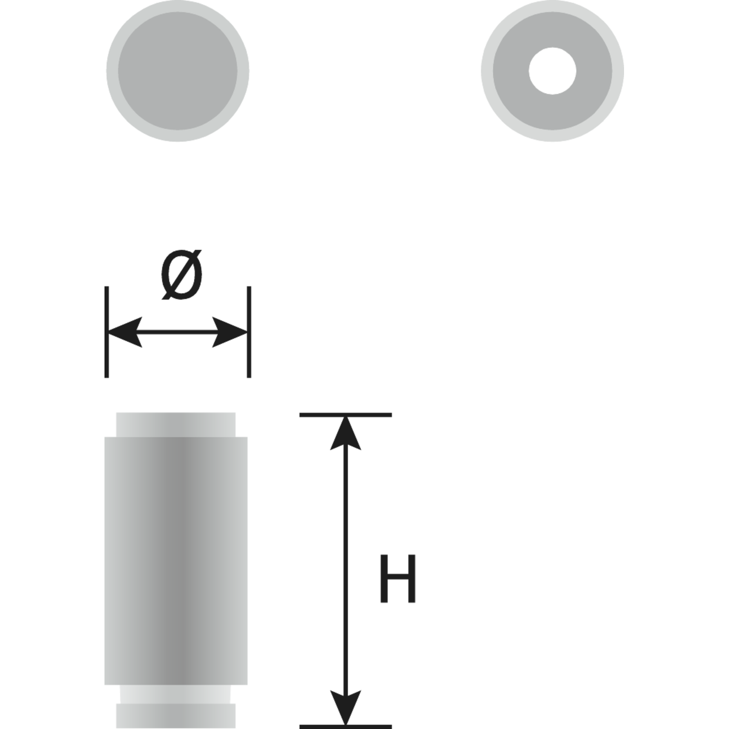 Gekrulde knop ø16 h35mm mat zwart