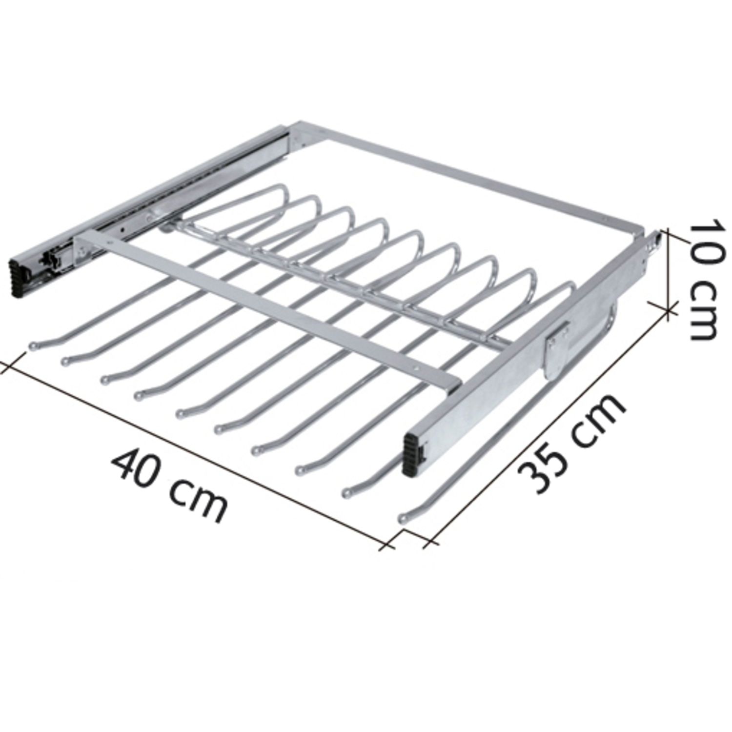Porte-pantalons extensible 390mm chrome  