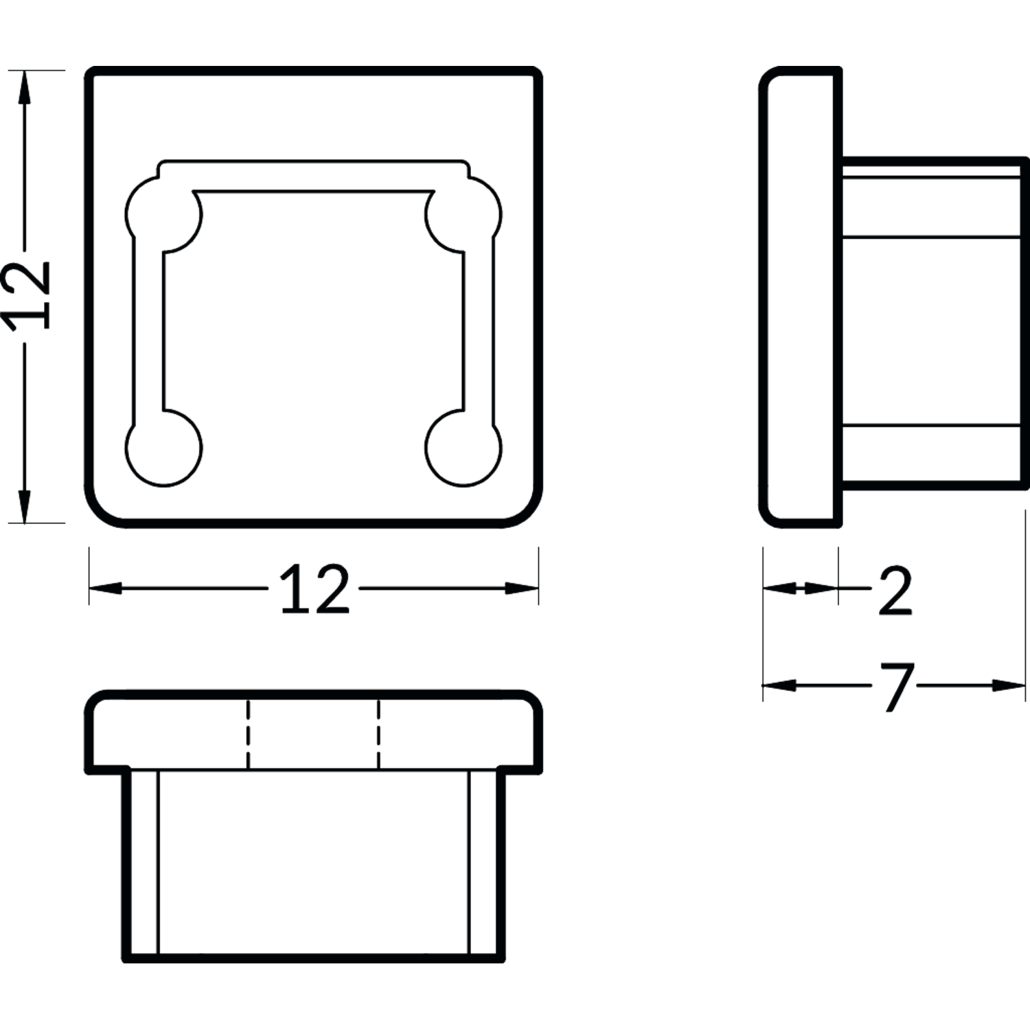 Embout profilé led Smart10 gris 
