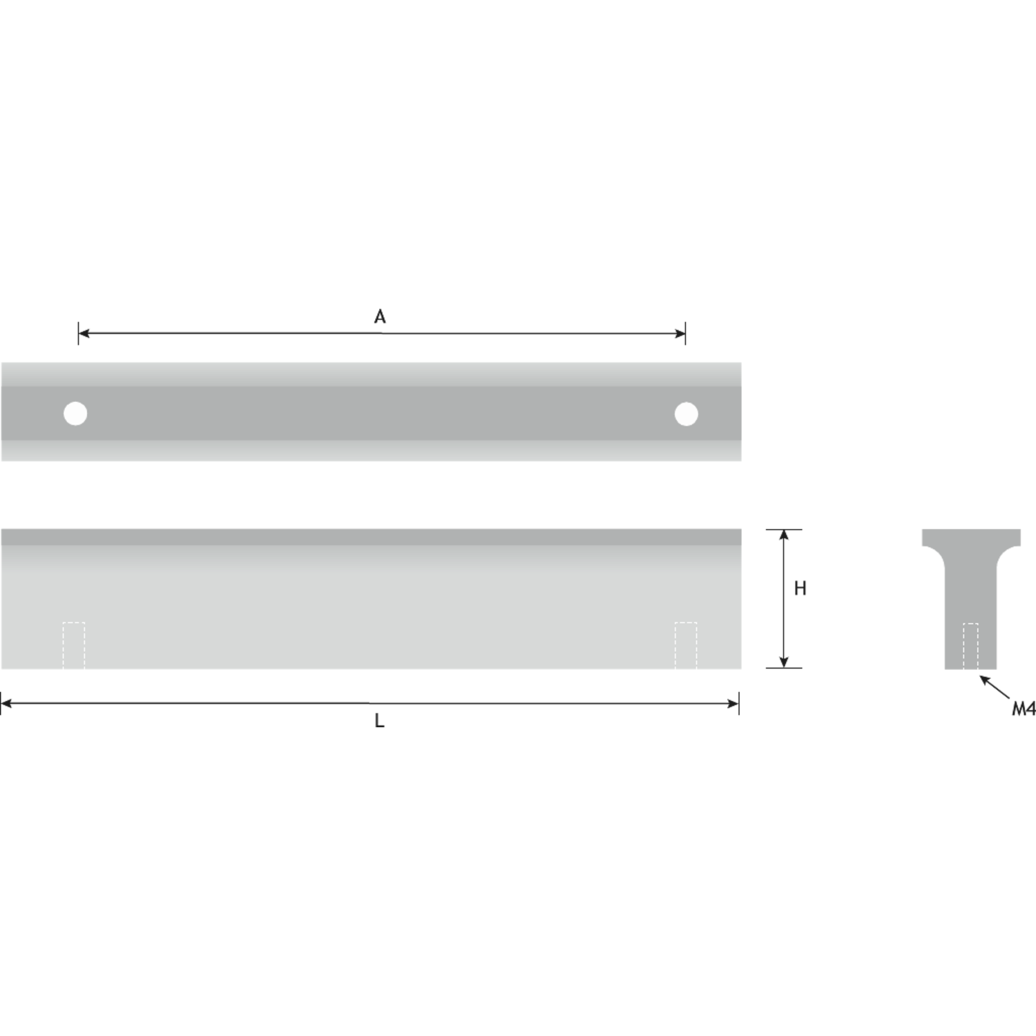 Greep l=80mm boorafst.64mm alu mat