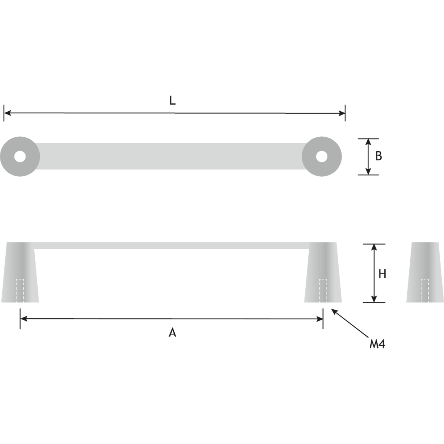 Greep buffer ba160 l182 zamak gunmetal