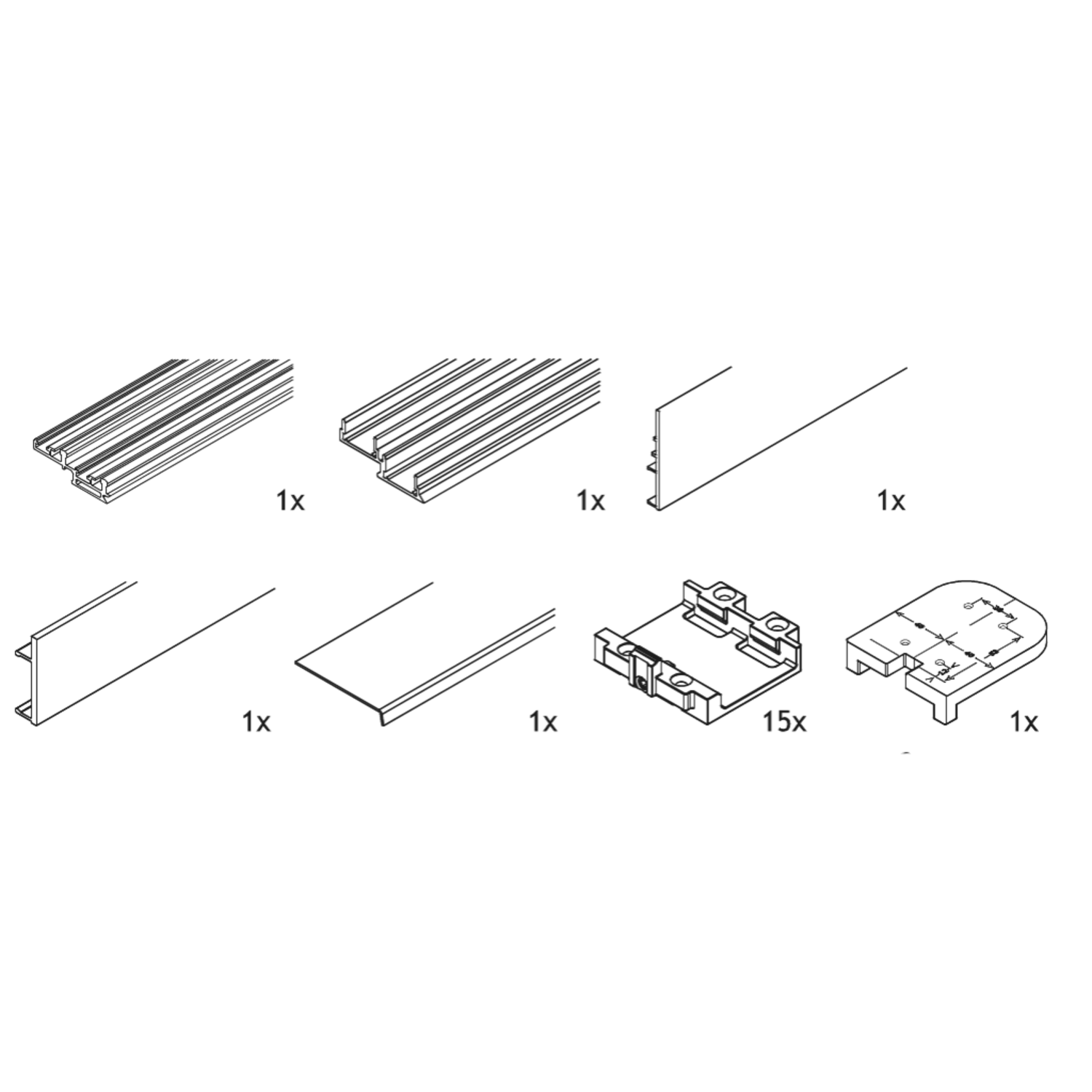 Hawa Combino 65/80 set rail 2500mm